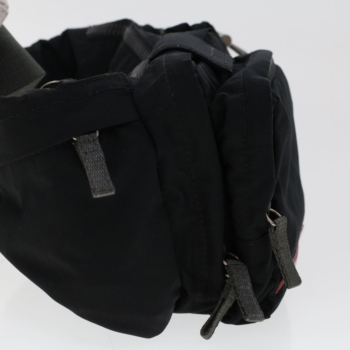 PRADA PRADA Sports Waist bag Nylon Black Auth 47102