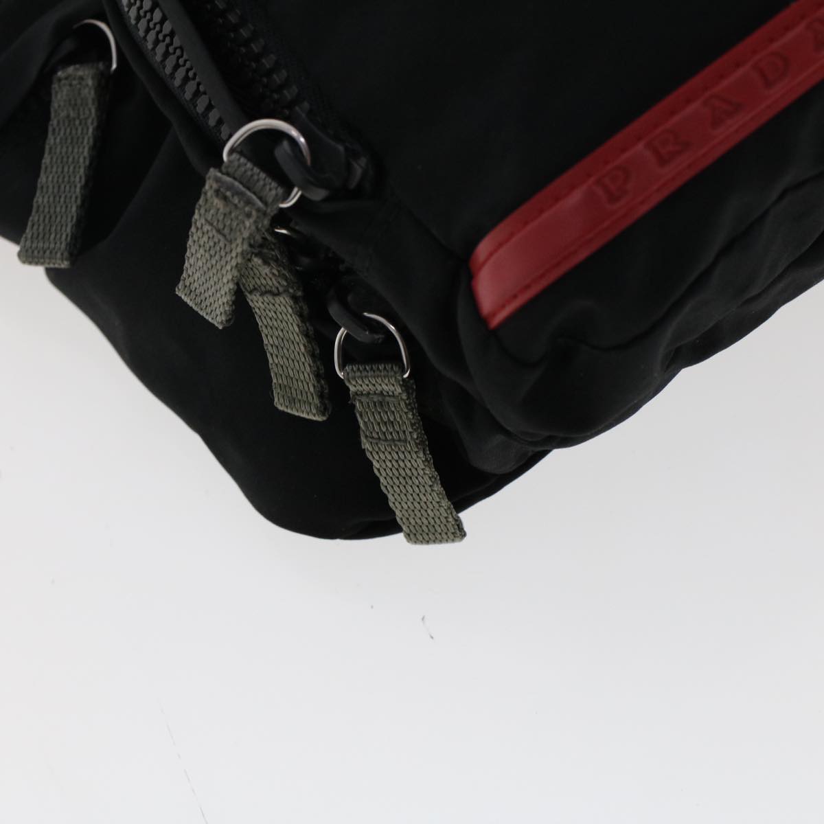 PRADA PRADA Sports Waist bag Nylon Black Auth 47103
