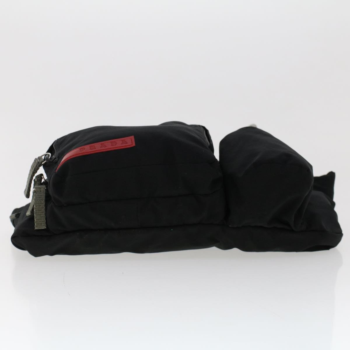 PRADA PRADA Sports Waist bag Nylon Black Auth 47103