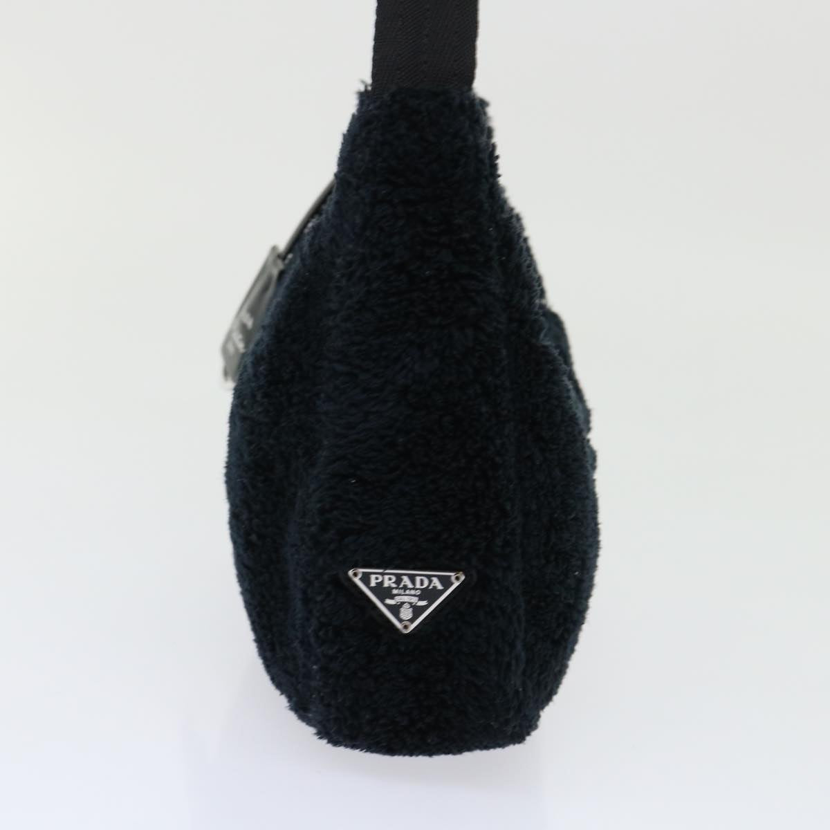 PRADA Terry Hand Bag Re Edition 2000 Black White 1NE515 Auth 47189A