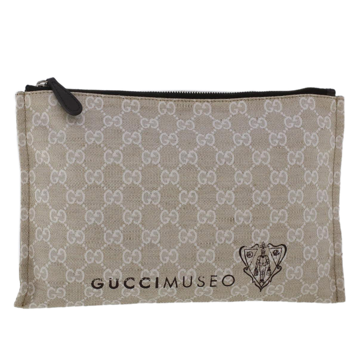 GUCCI GG Canvas Clutch Bag Gray 283400 Auth 47215