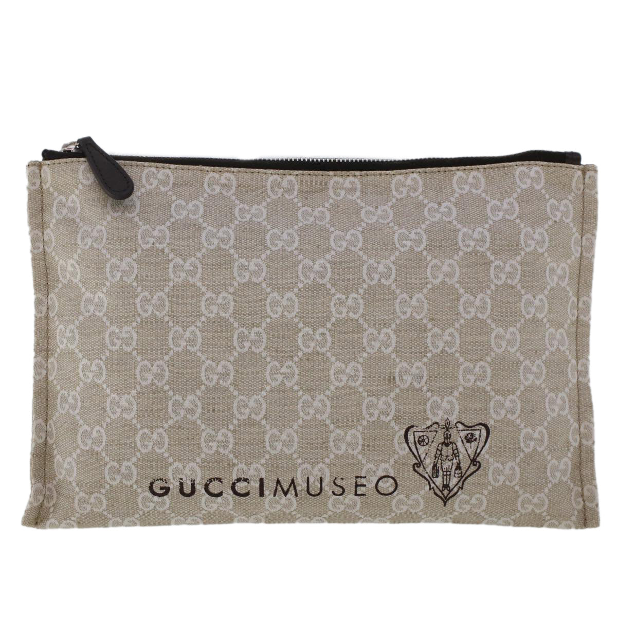 GUCCI GG Canvas Clutch Bag Gray 283400 Auth 47215