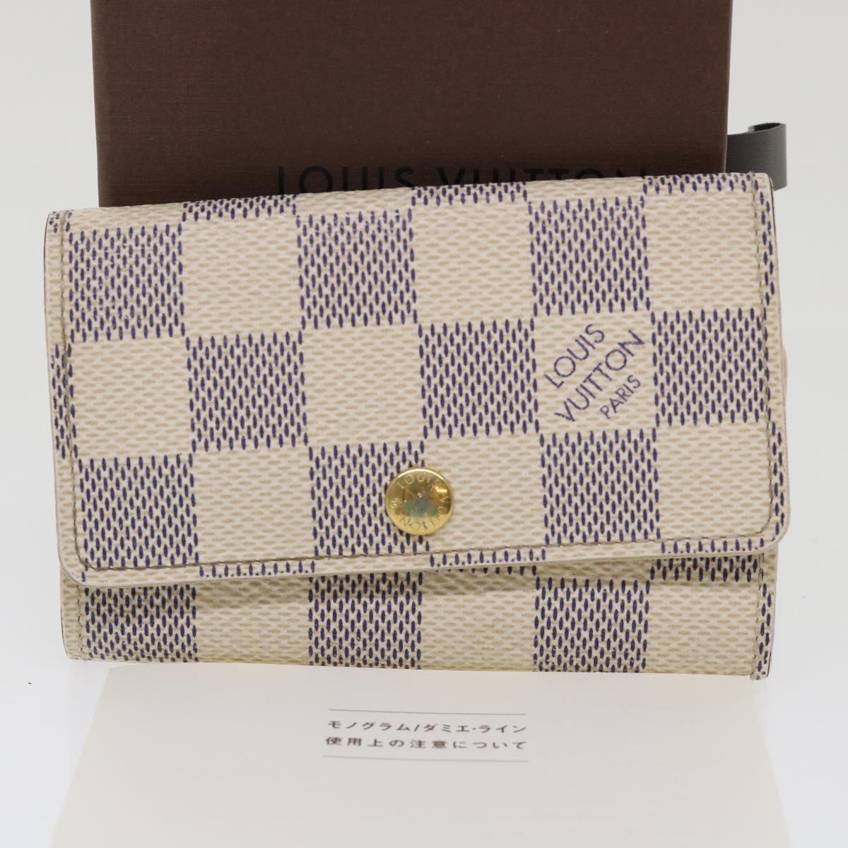 LOUIS VUITTON Damier Azur Multicles 6 Key Case N61745 LV Auth 47233