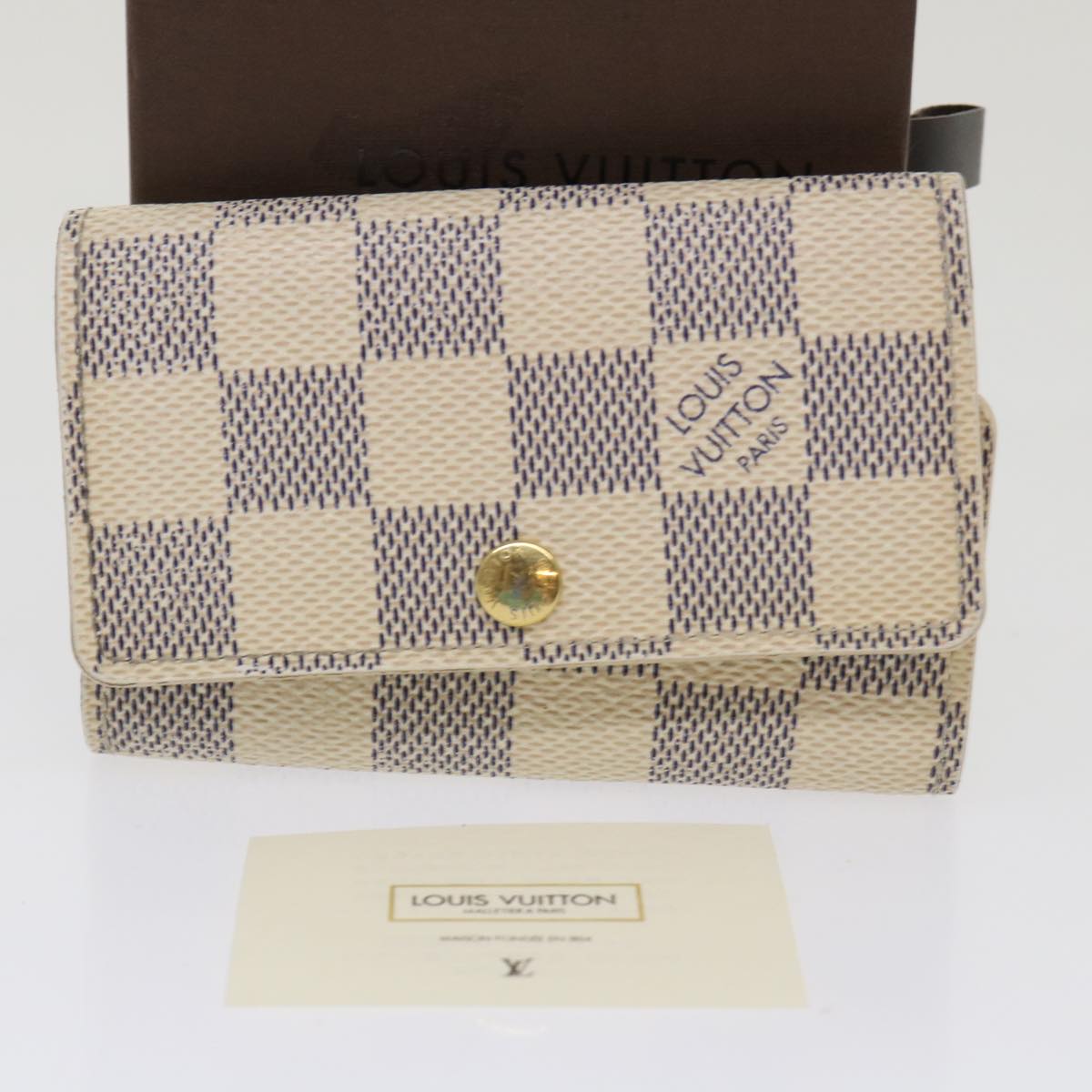 LOUIS VUITTON Damier Azur Multicles 6 Key Case N61745 LV Auth 47246