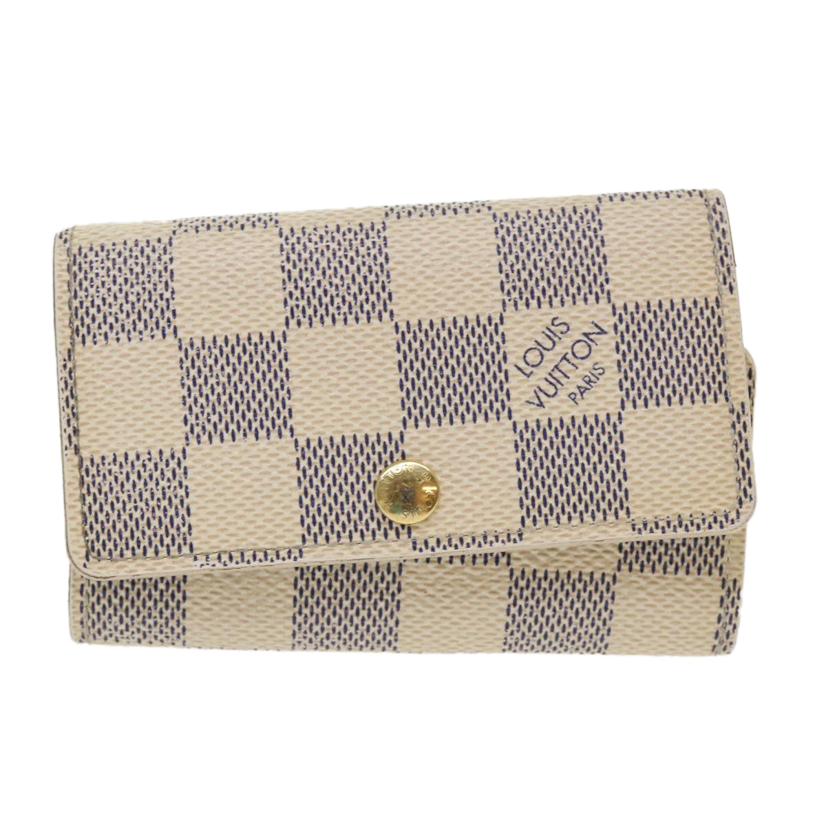 LOUIS VUITTON Damier Azur Multicles 6 Key Case N61745 LV Auth 47246