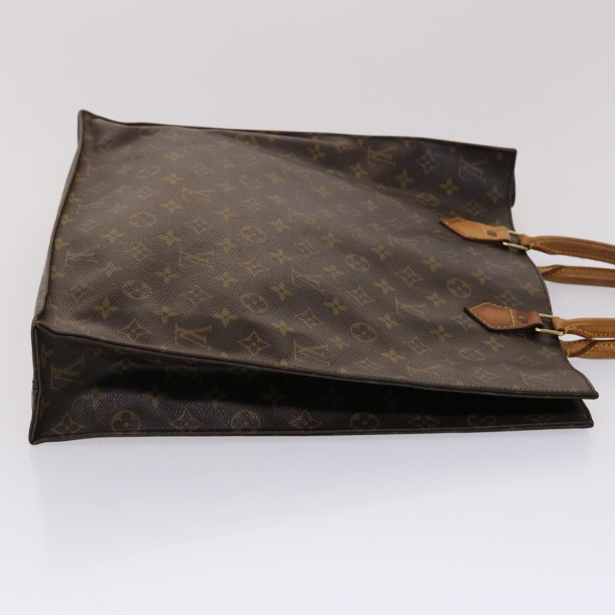 LOUIS VUITTON Monogram Sac Plat Hand Bag M51140 LV Auth 47280