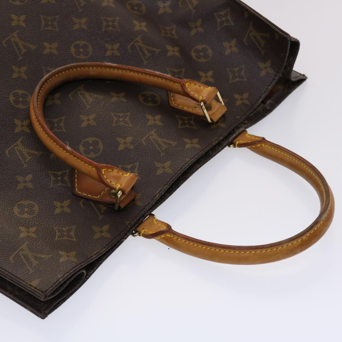 LOUIS VUITTON Monogram Sac Plat Hand Bag M51140 LV Auth 47280