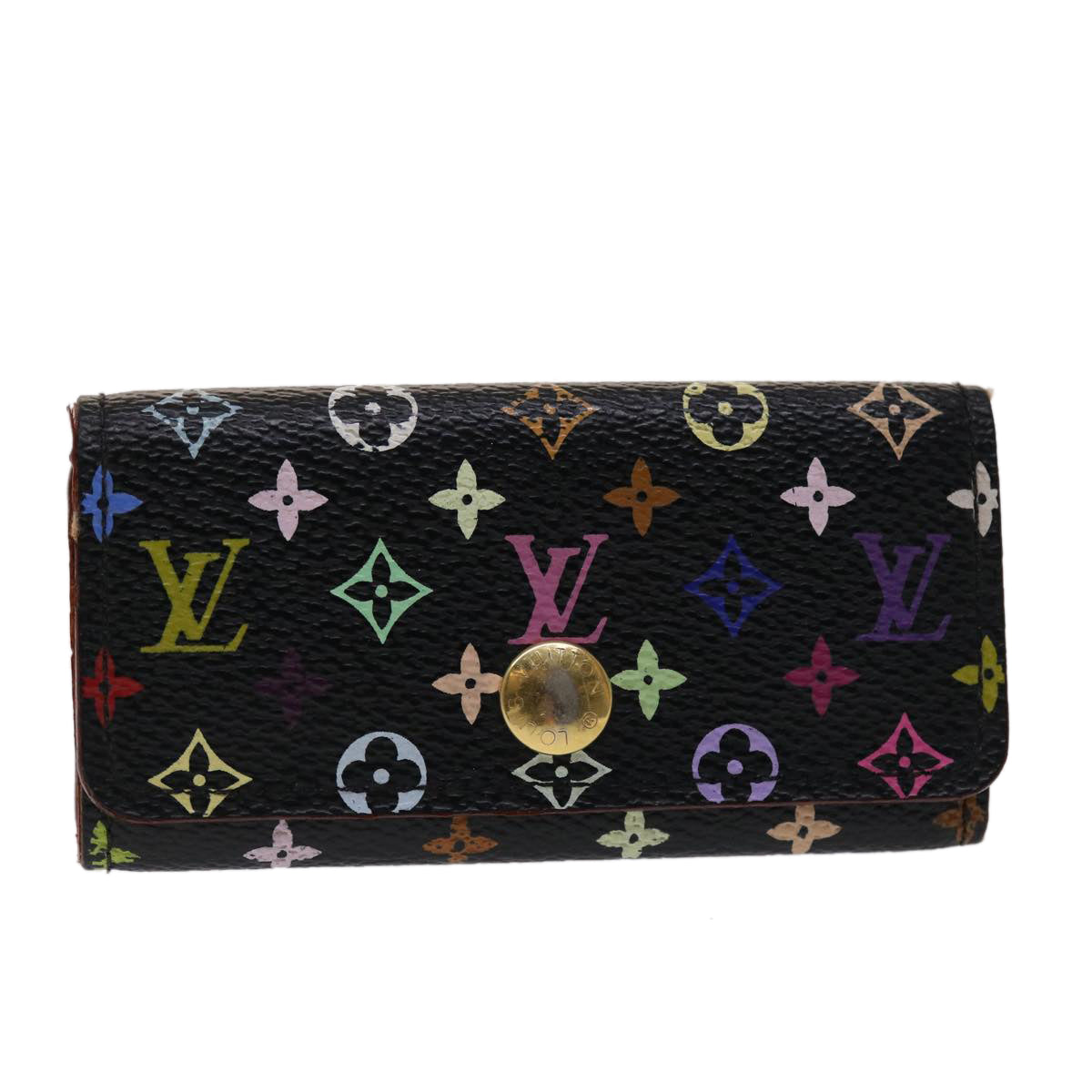 LOUIS VUITTON Monogram Multicolor Multicles 4 Key Case Black M60044 Auth 47305