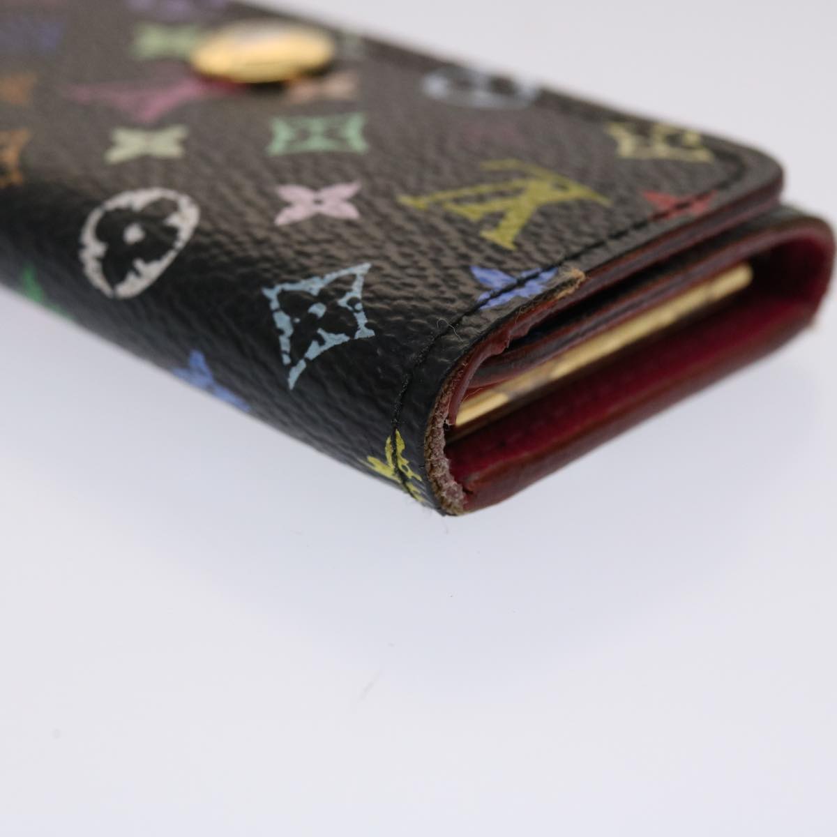 LOUIS VUITTON Monogram Multicolor Multicles 4 Key Case Black M60044 Auth 47305