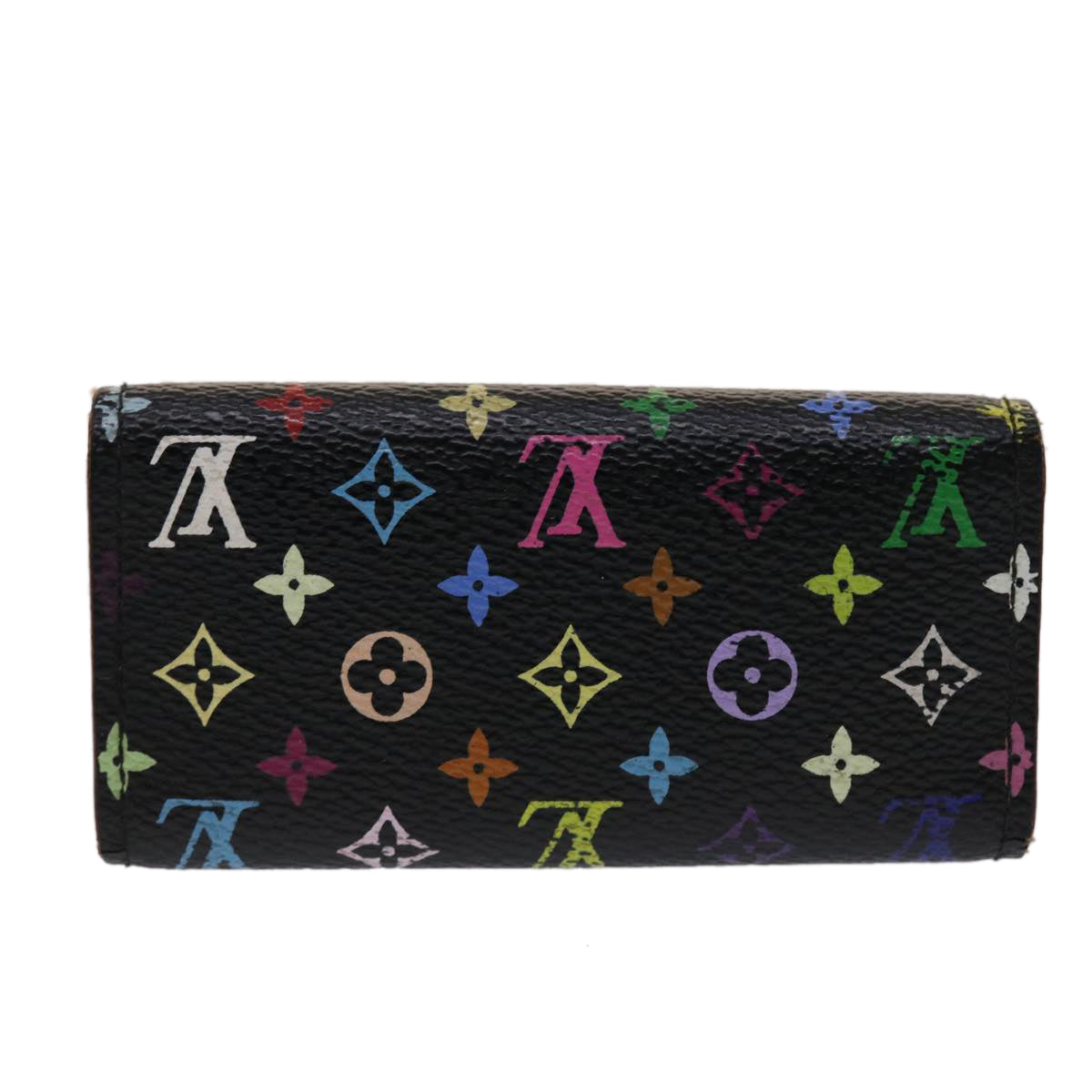 LOUIS VUITTON Monogram Multicolor Multicles 4 Key Case Black M60044 Auth 47305 - 0