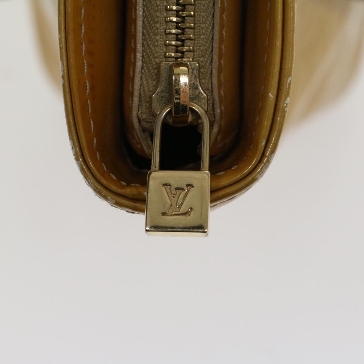 LOUIS VUITTON Monogram Vernis Houston Hand Bag Jaune M91121 LV Auth 47365