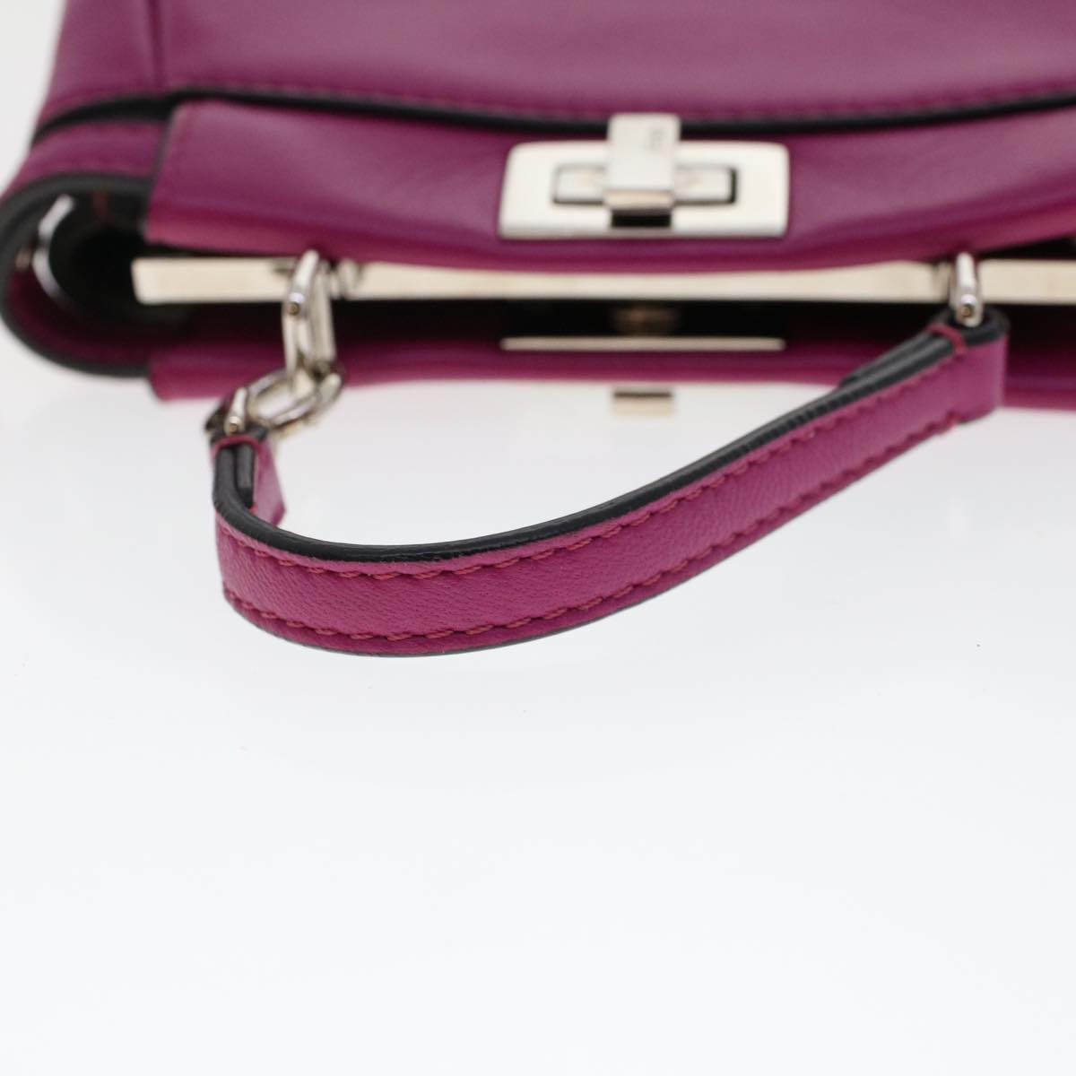 FENDI Shoulder Bag Leather Pink Auth 47385