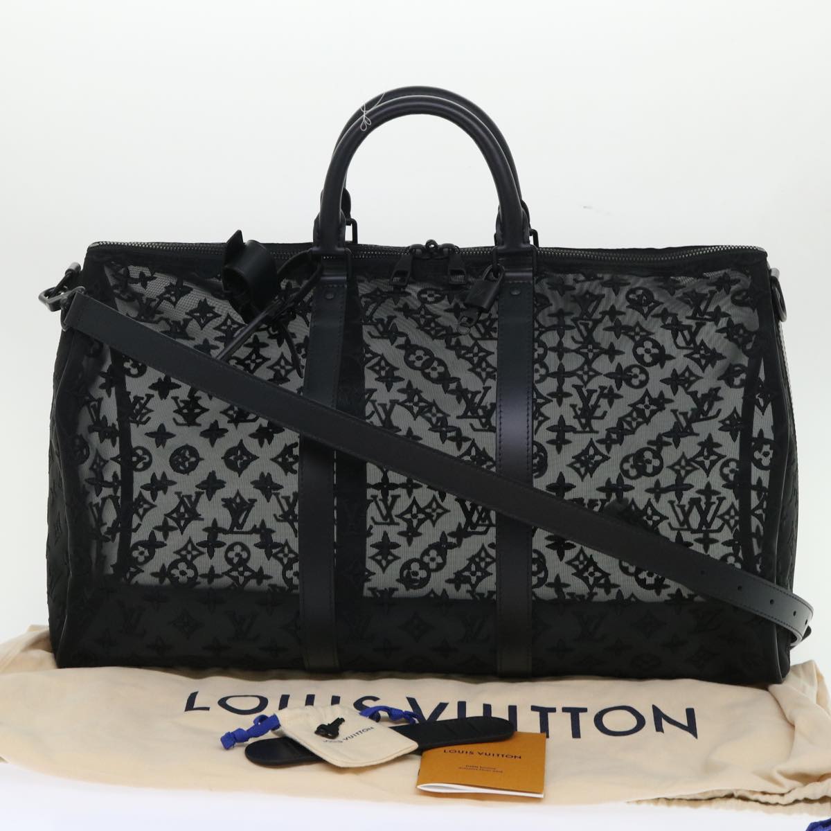 LOUIS VUITTON Monogram See Through Keepall Bandouliere 50 M53971 LV Auth 47400A