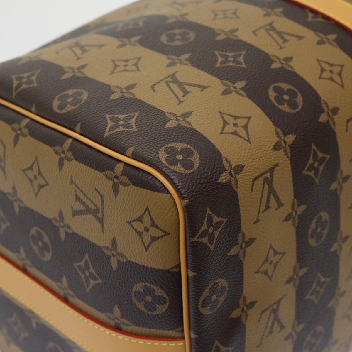 LOUIS VUITTON Monogram Stripe Keepall Bandouliere 50 Bag M45967 LV Auth 47401A