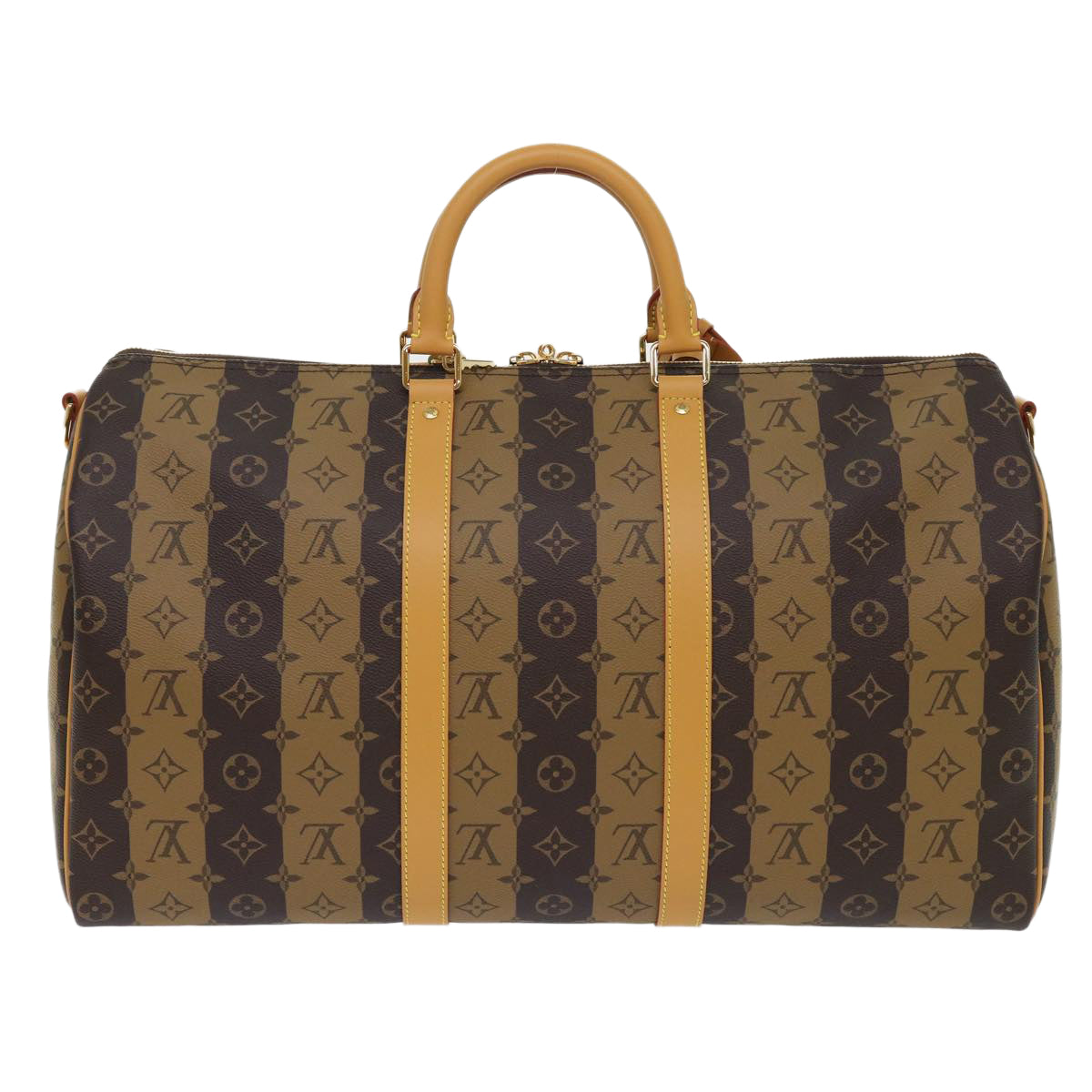 LOUIS VUITTON Monogram Stripe Keepall Bandouliere 50 Bag M45967 LV Auth 47401A - 0