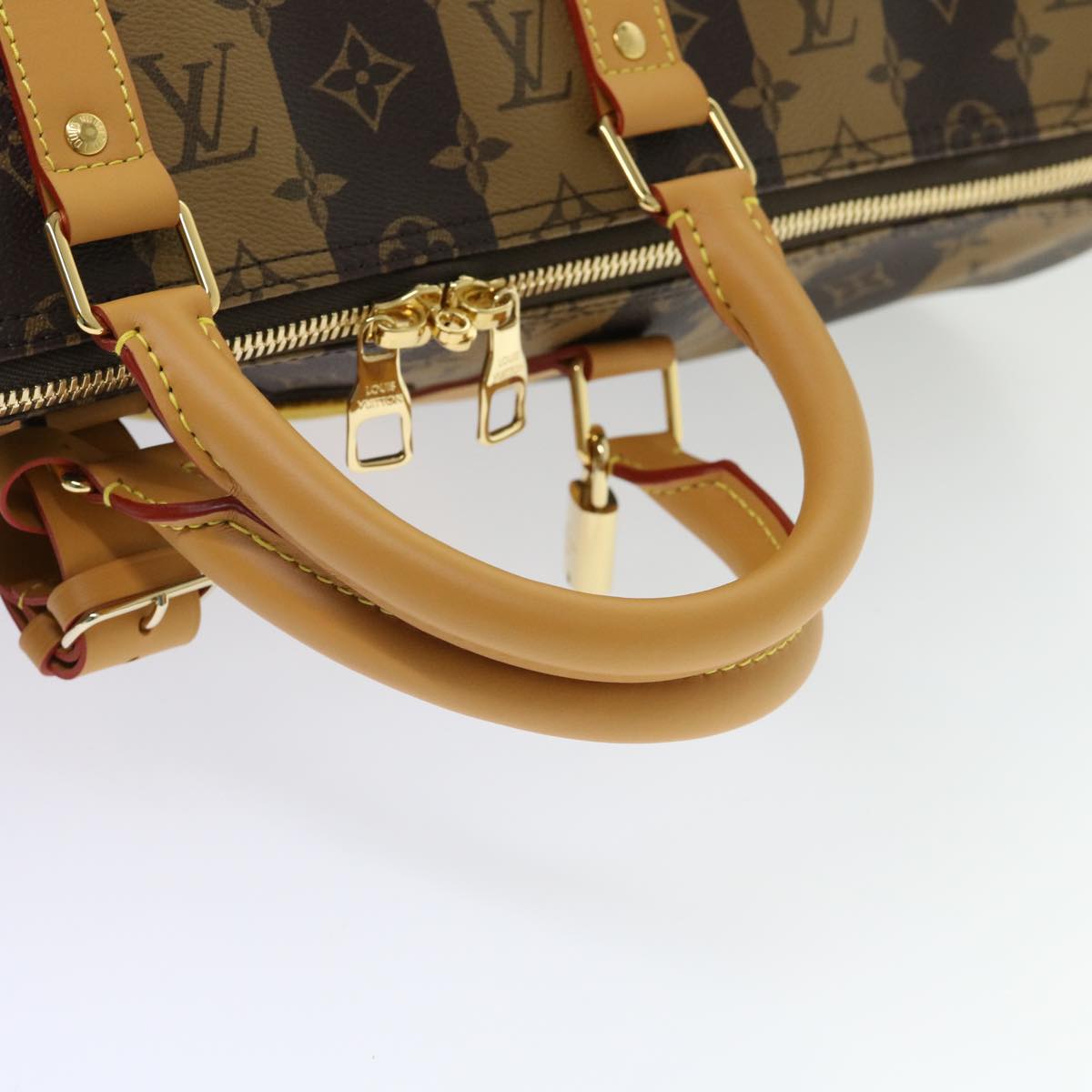 LOUIS VUITTON Monogram Stripe Keepall Bandouliere 50 Bag M45967 LV Auth 47401A