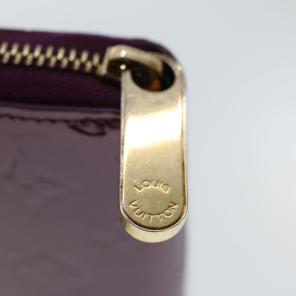 LOUIS VUITTON Monogram Vernis Zippy Wallet Long Wallet Violet M93609 Auth 47410