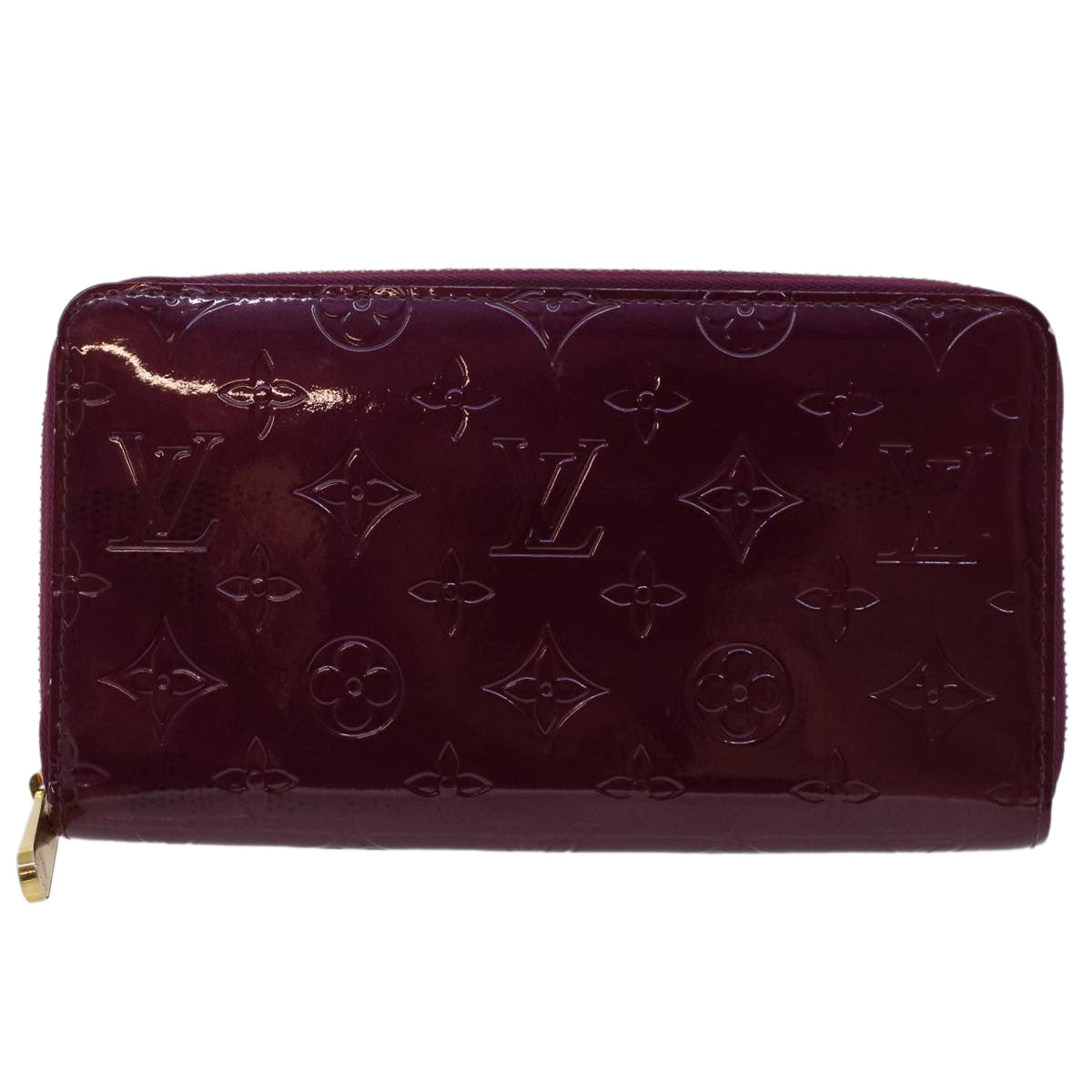 LOUIS VUITTON Monogram Vernis Zippy Wallet Long Wallet Violet M93609 Auth 47410