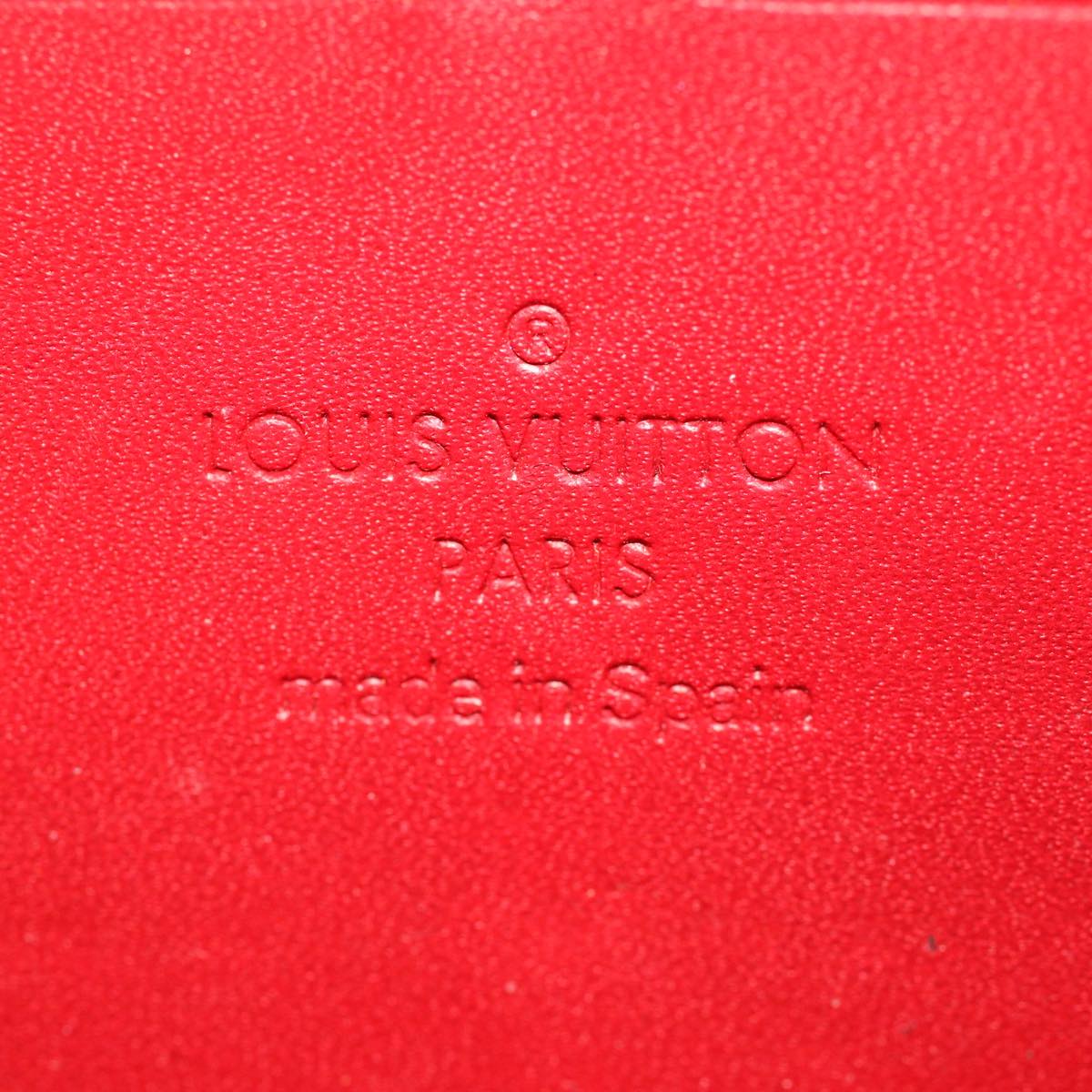 LOUIS VUITTON Monogram Vernis Zippy Wallet Rouge Grunadine M93058 LV Auth 47416