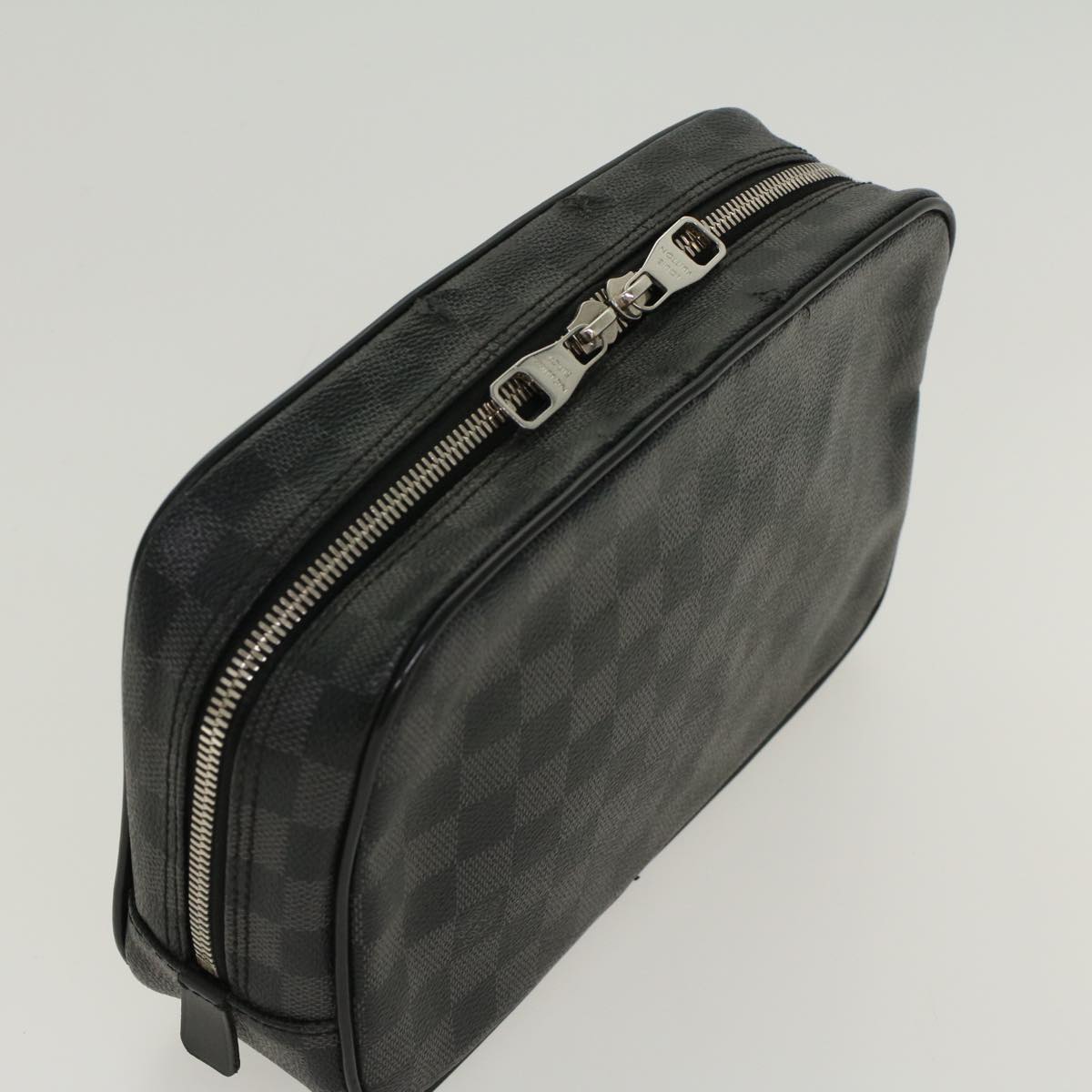 LOUIS VUITTON Damier Graphite Trousse and CrackingGM Clutch Bag N47521 LV 47422