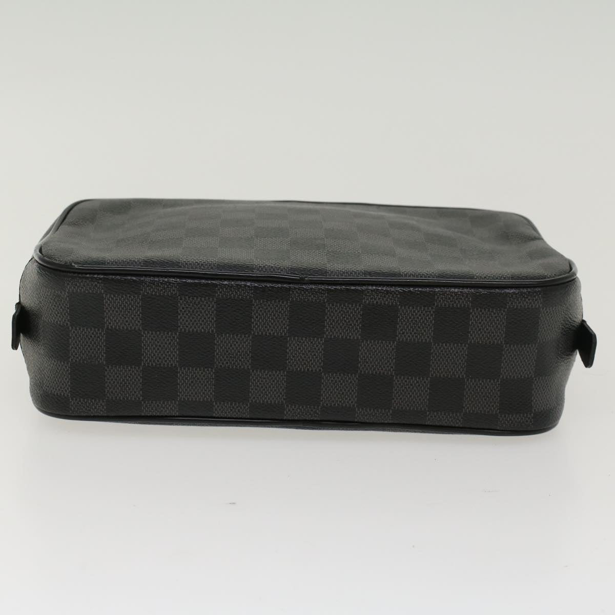 LOUIS VUITTON Damier Graphite Trousse and CrackingGM Clutch Bag N47521 LV 47422