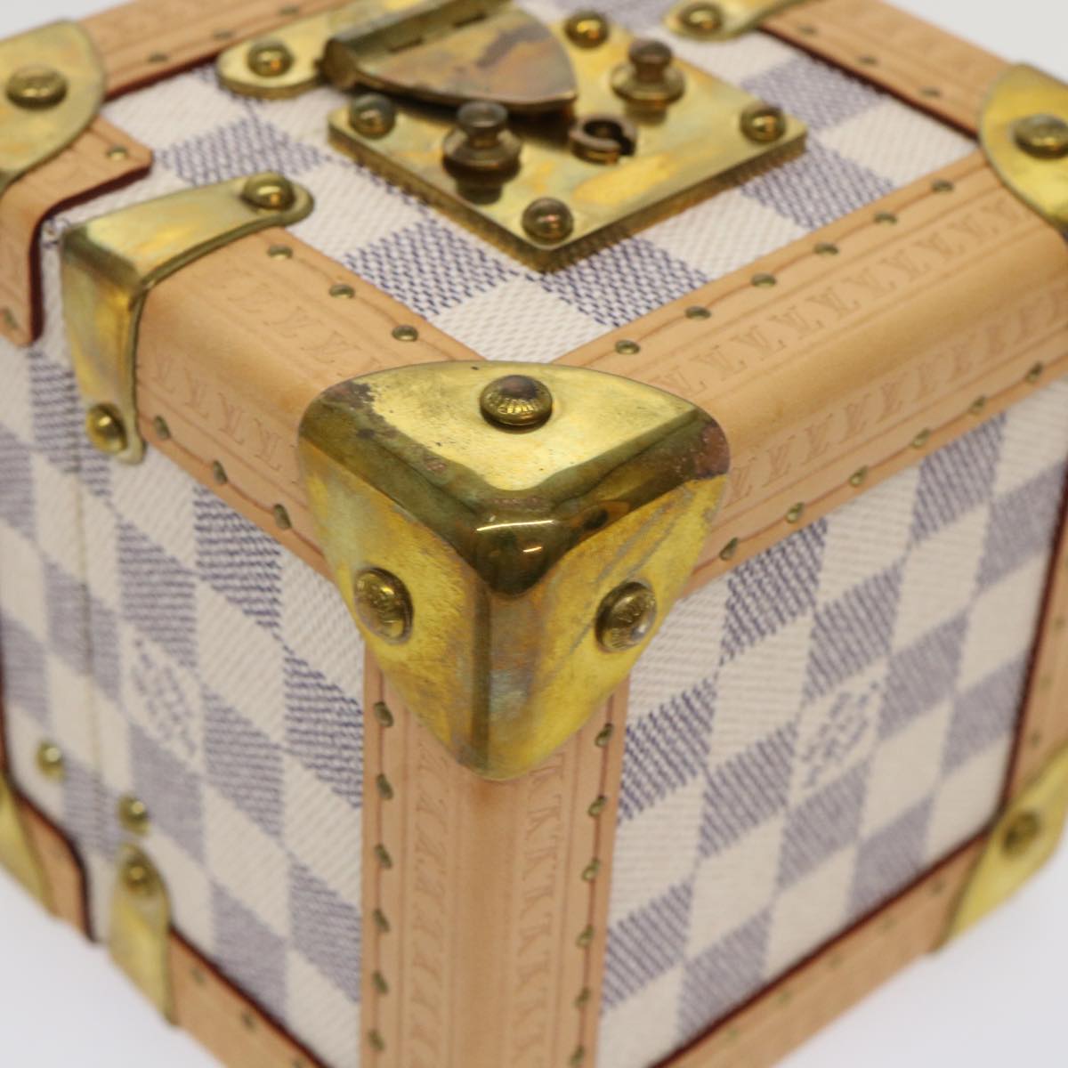 LOUIS VUITTON Damier Azur Melville PM Jewelry Box N48054 LV Auth 47439A