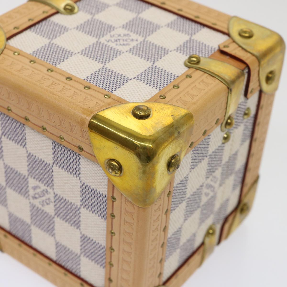 LOUIS VUITTON Damier Azur Melville PM Jewelry Box N48054 LV Auth 47439A