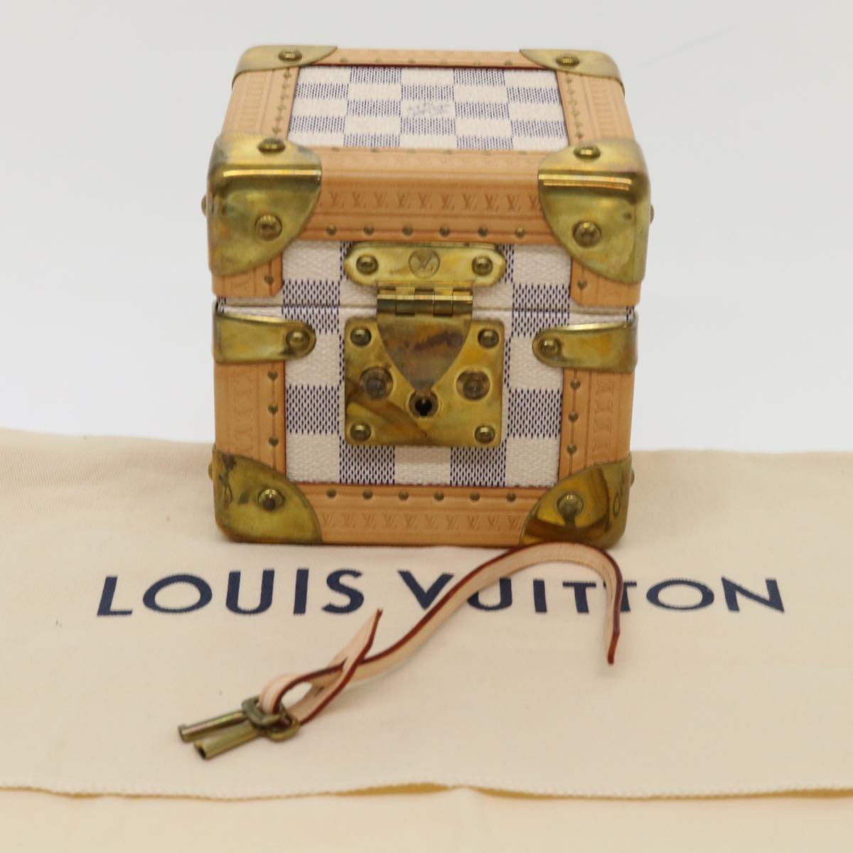 LOUIS VUITTON Damier Azur Melville PM Jewelry Box N48054 LV Auth 47439A