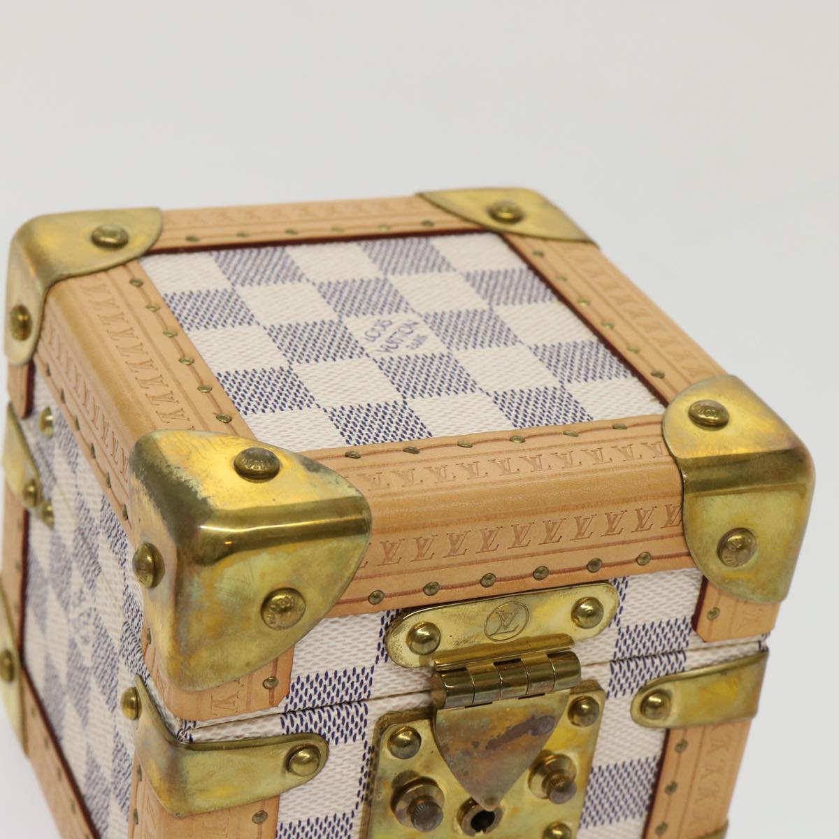 LOUIS VUITTON Damier Azur Melville PM Jewelry Box N48054 LV Auth 47439A