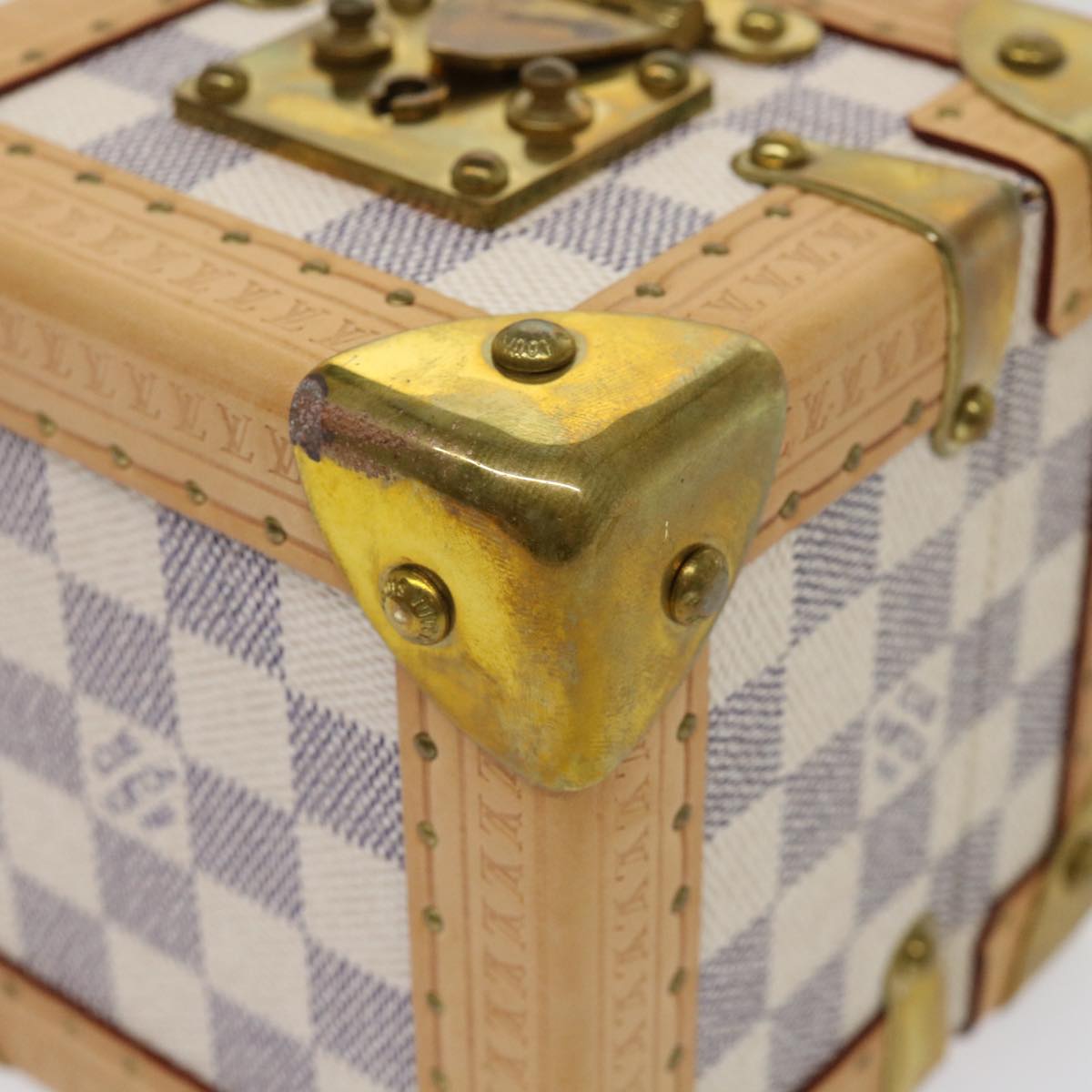 LOUIS VUITTON Damier Azur Melville PM Jewelry Box N48054 LV Auth 47439A