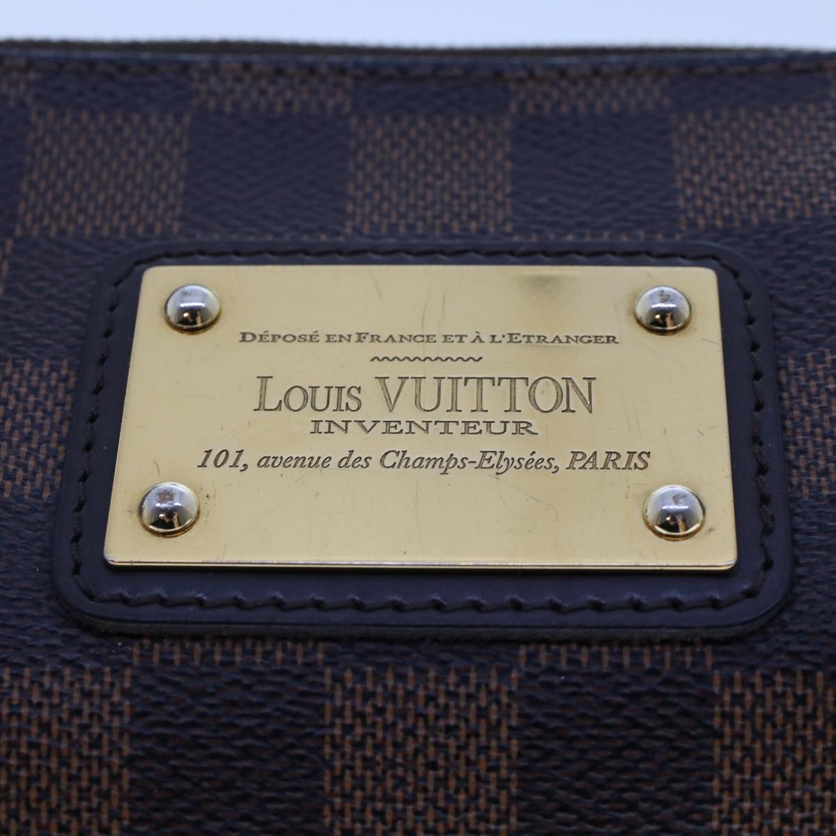 LOUIS VUITTON Damier Ebene Eva Shoulder Bag 2way N55213 LV Auth 47442