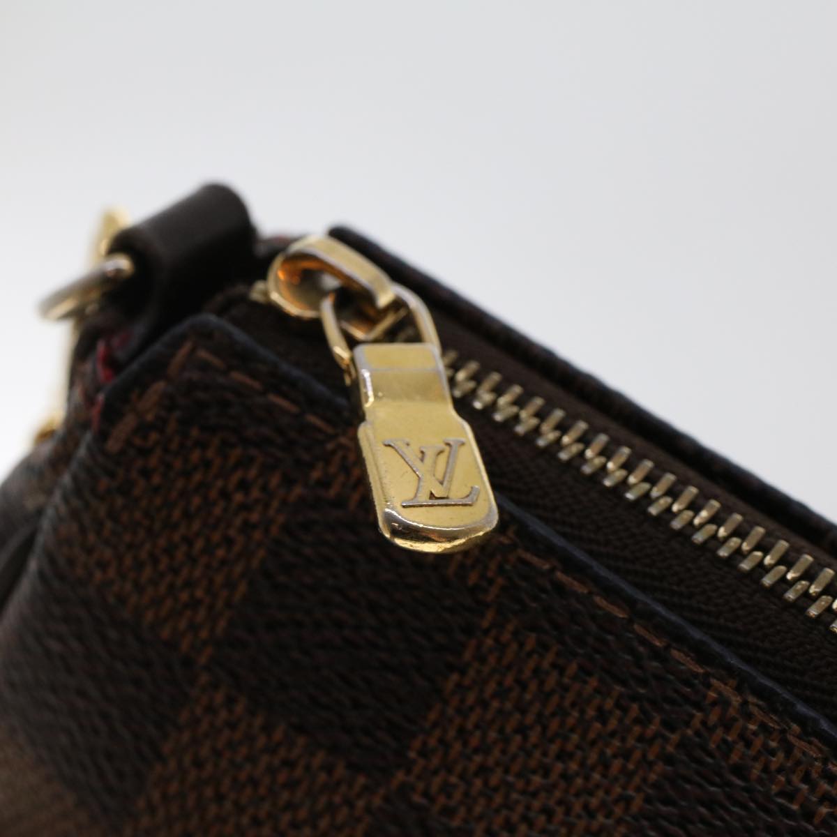 LOUIS VUITTON Damier Ebene Eva Shoulder Bag 2way N55213 LV Auth 47442