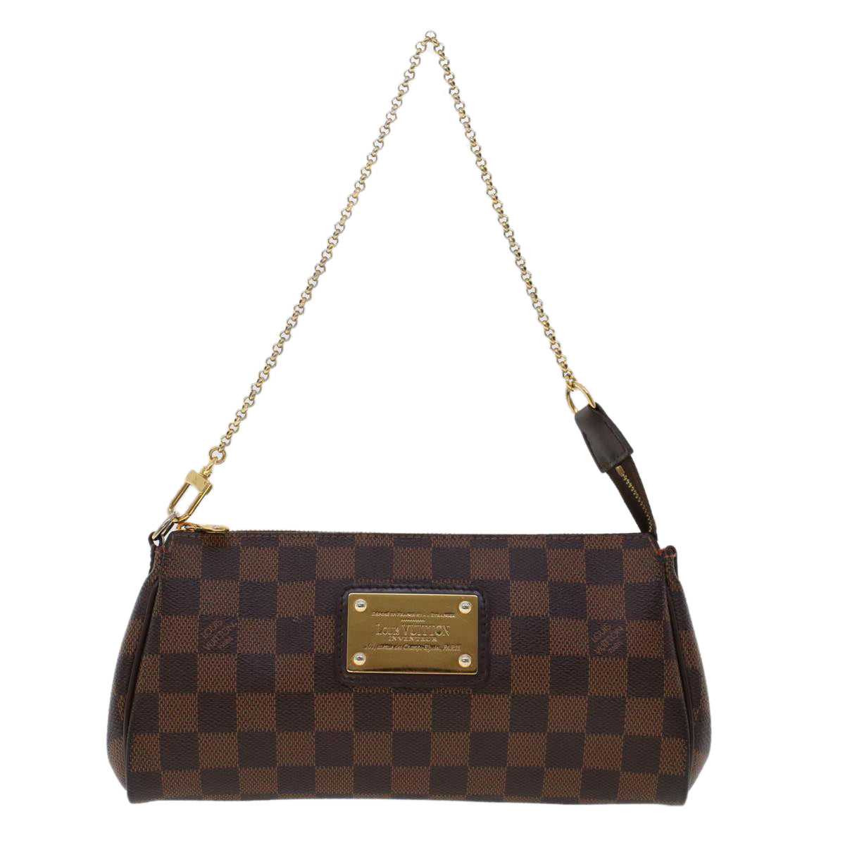 LOUIS VUITTON Damier Ebene Eva Shoulder Bag 2way N55213 LV Auth 47442