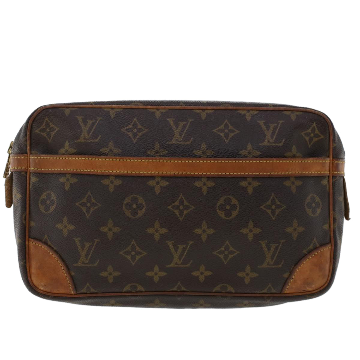 LOUIS VUITTON Monogram Compiegne 28 Clutch Bag M51845 LV Auth 47453