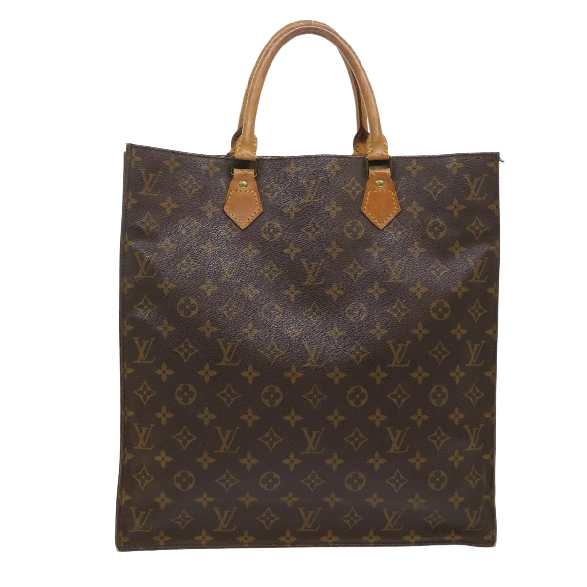 LOUIS VUITTON Monogram Sac Plat Hand Bag M51140 LV Auth 47475