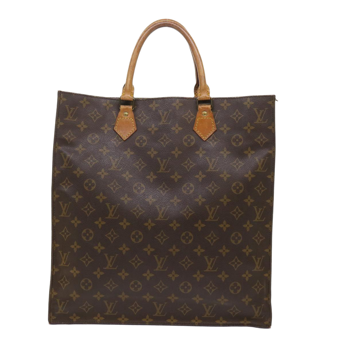 LOUIS VUITTON Monogram Sac Plat Hand Bag M51140 LV Auth 47475