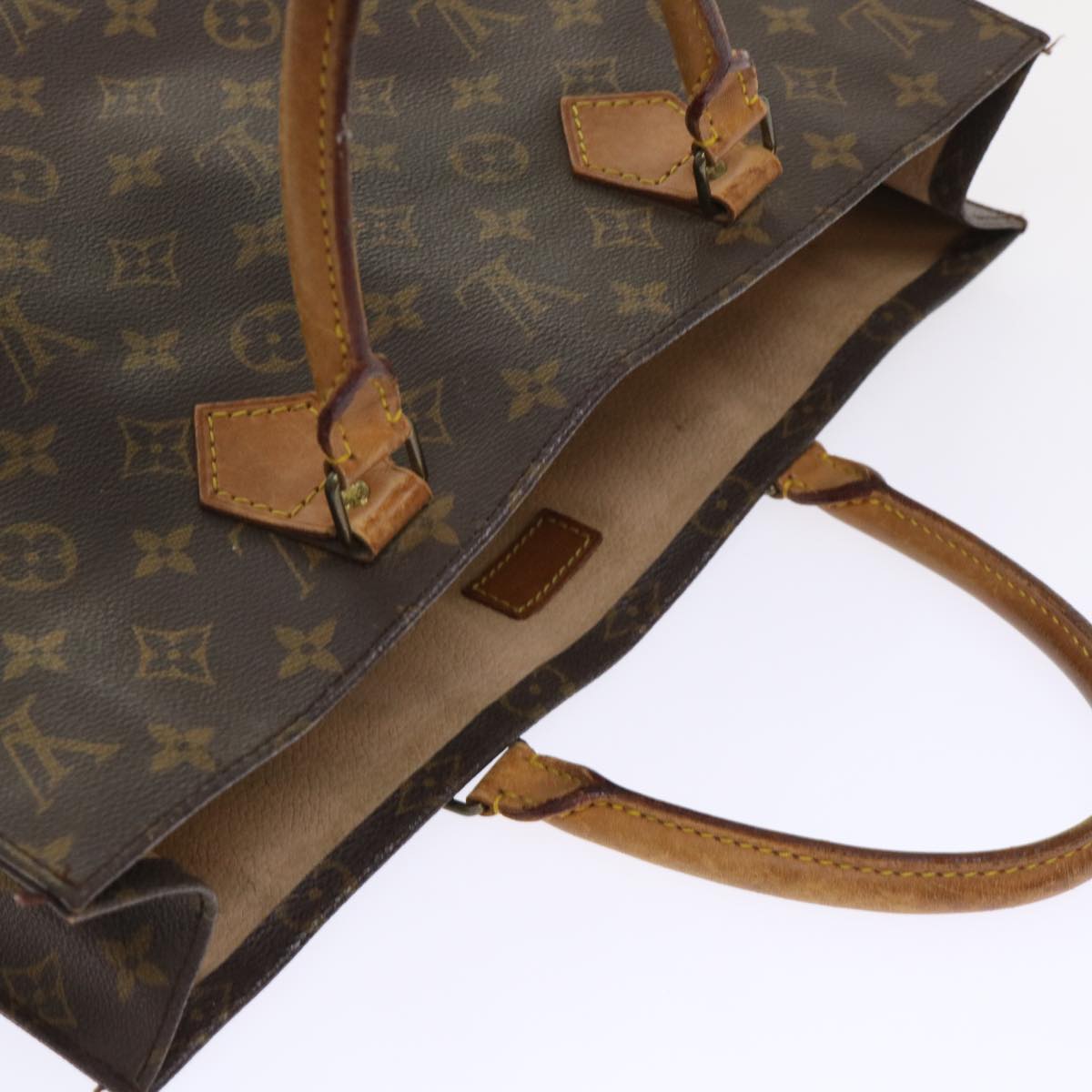 LOUIS VUITTON Monogram Sac Plat Hand Bag M51140 LV Auth 47475