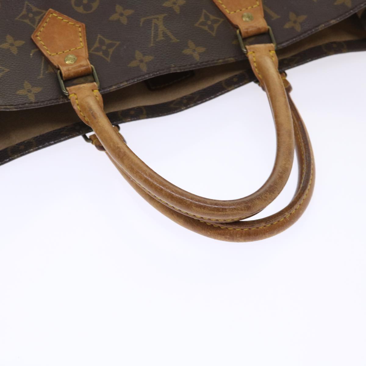 LOUIS VUITTON Monogram Sac Plat Hand Bag M51140 LV Auth 47475