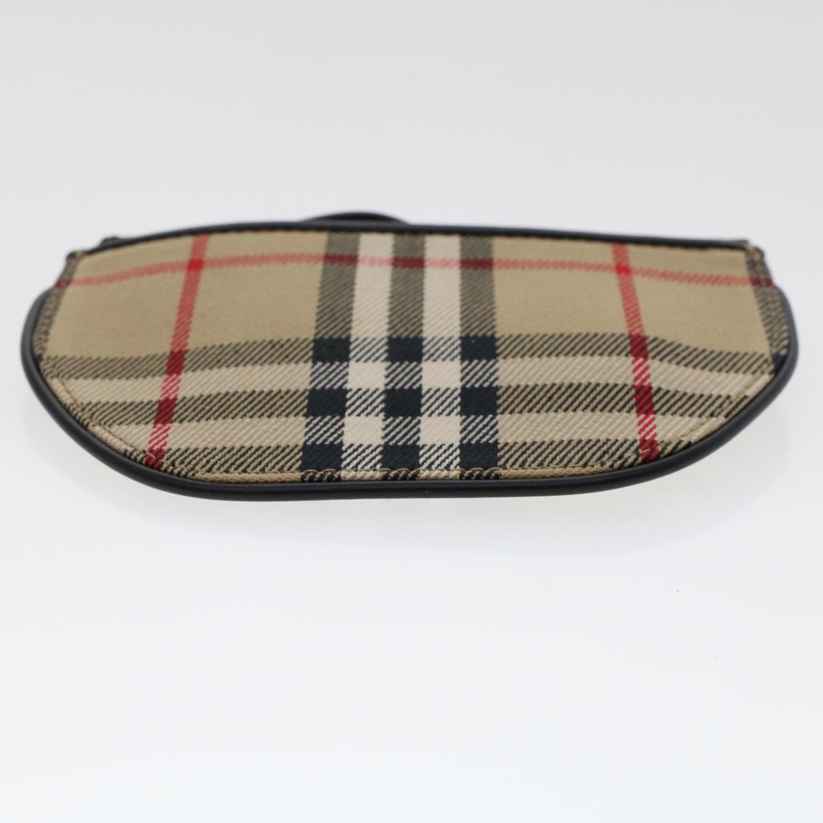 BURBERRY Nova Check Coin Purse Nylon Beige Auth 47493