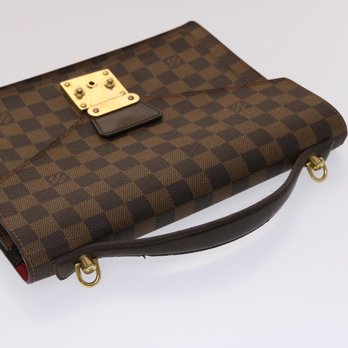 LOUIS VUITTON Damier Ebene Monceau 28 Hand Bag SPO 2way N48088 LV Auth 47539