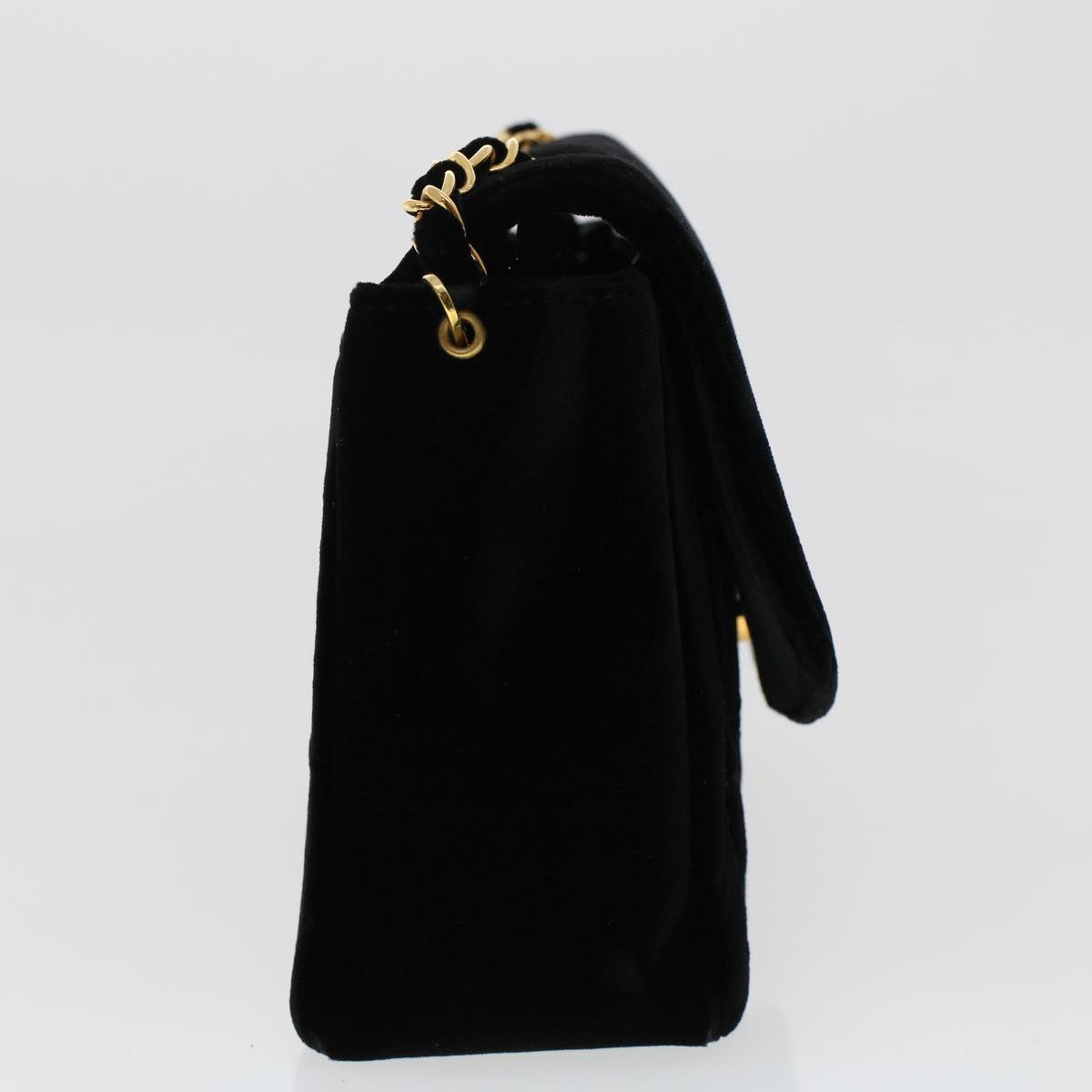 CHANEL Matelasse 25 Chain Diana Shoulder Bag Cotton Black CC Auth 47581A