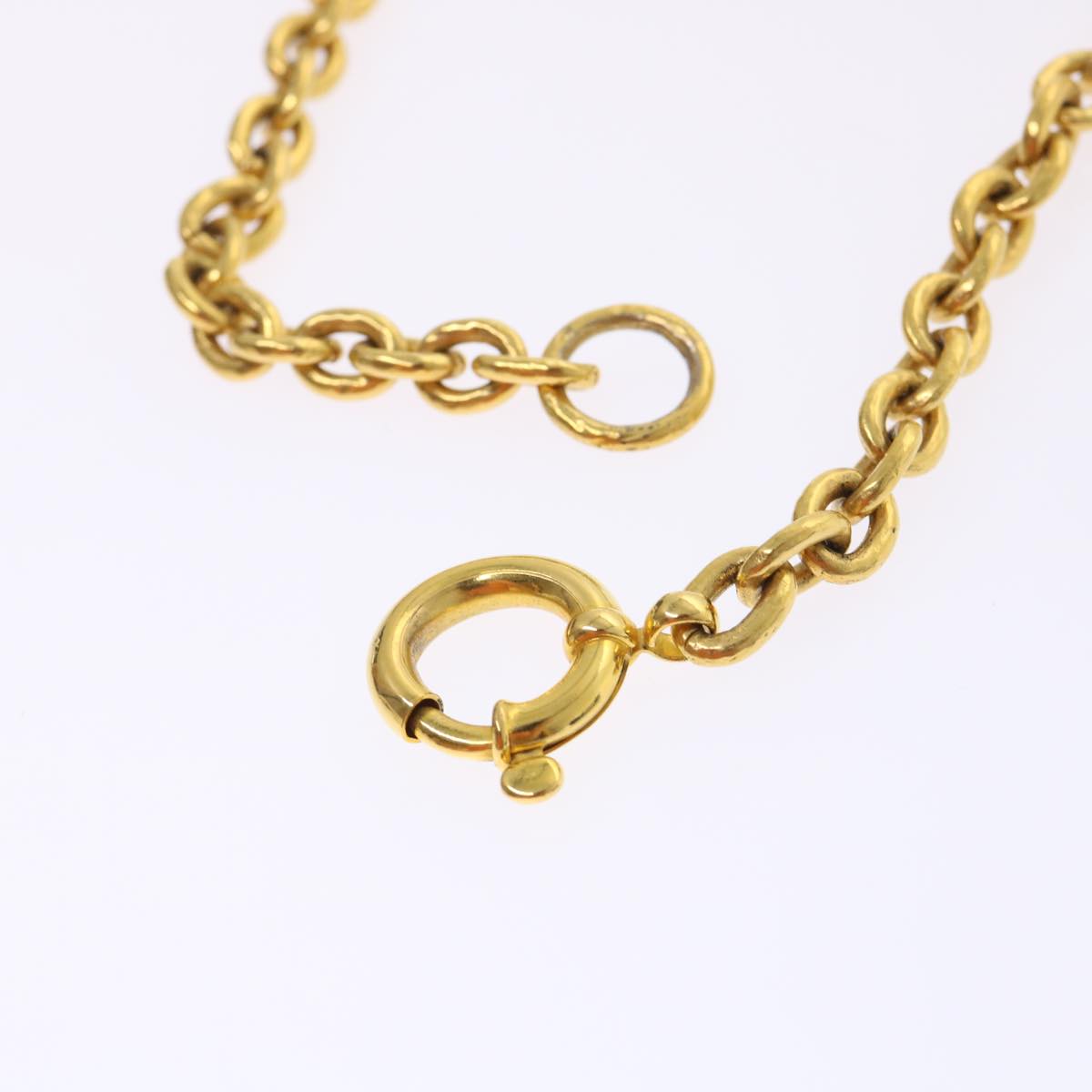CHANEL Chain Necklace Gold Tone CC Auth 47582A