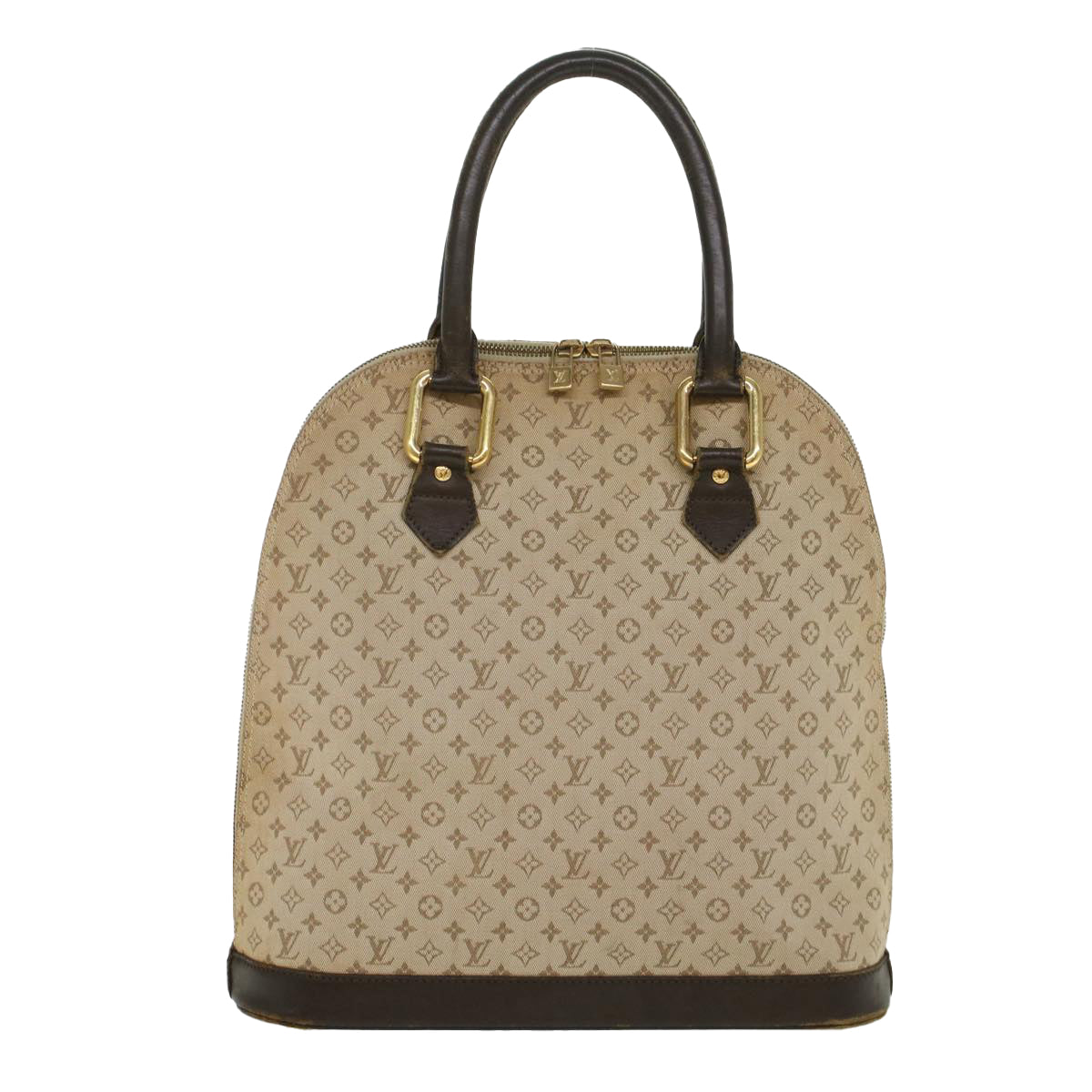 LOUIS VUITTON Monogram Mini Alma Haut Hand Bag Khaki M92203 LV Auth 47628