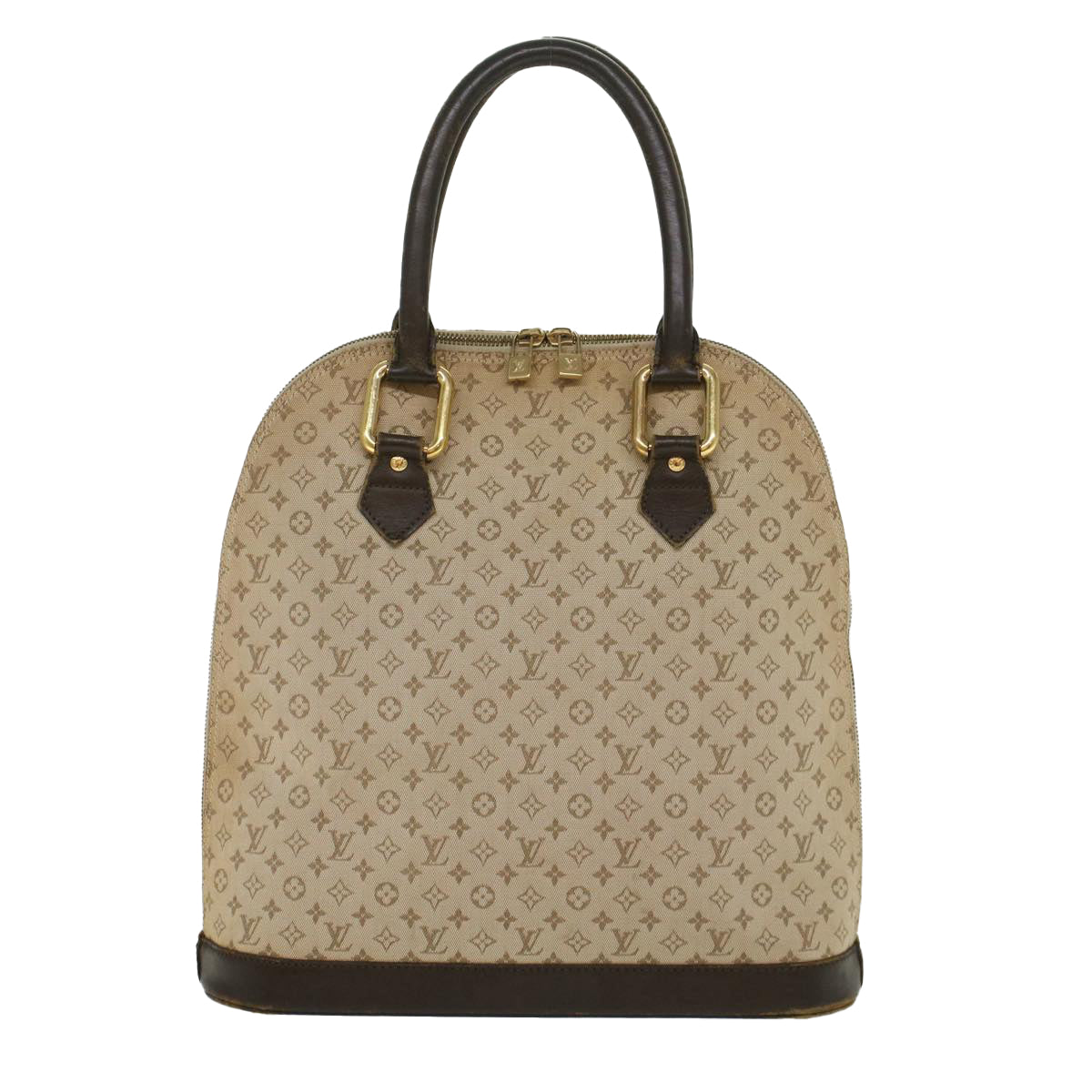 LOUIS VUITTON Monogram Mini Alma Haut Hand Bag Khaki M92203 LV Auth 47628