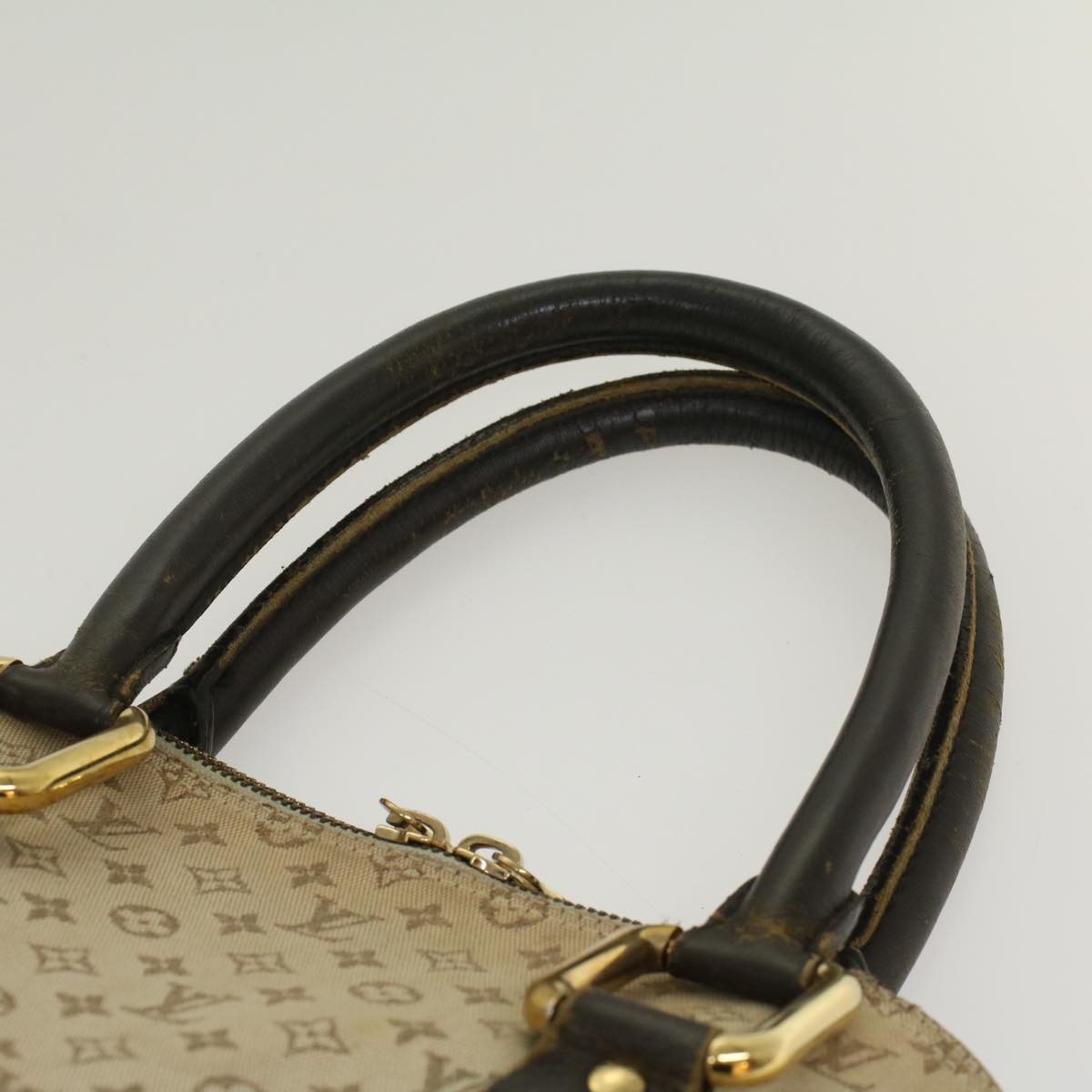 LOUIS VUITTON Monogram Mini Alma Haut Hand Bag Khaki M92203 LV Auth 47628