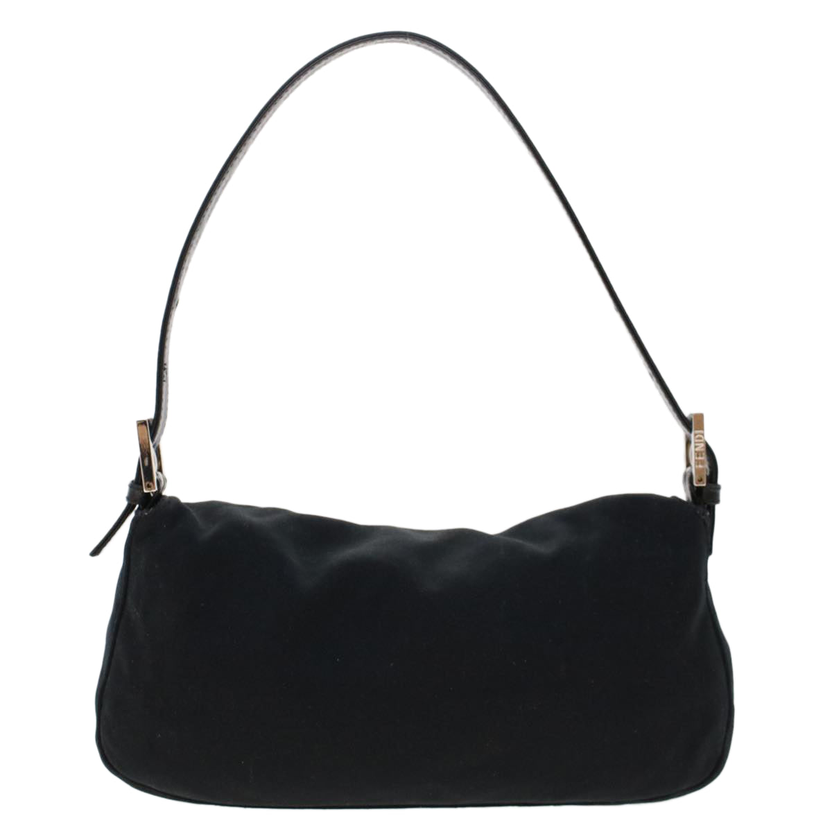 FENDI Mamma Baguette Shoulder Bag Nylon Leather Black Auth 47648 - 0