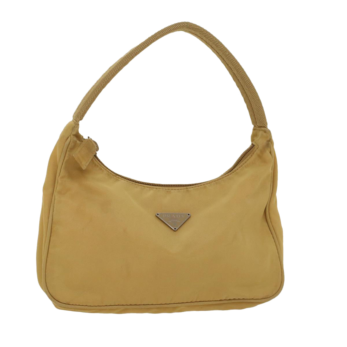 PRADA Hand Bag Nylon Yellow Auth 47650