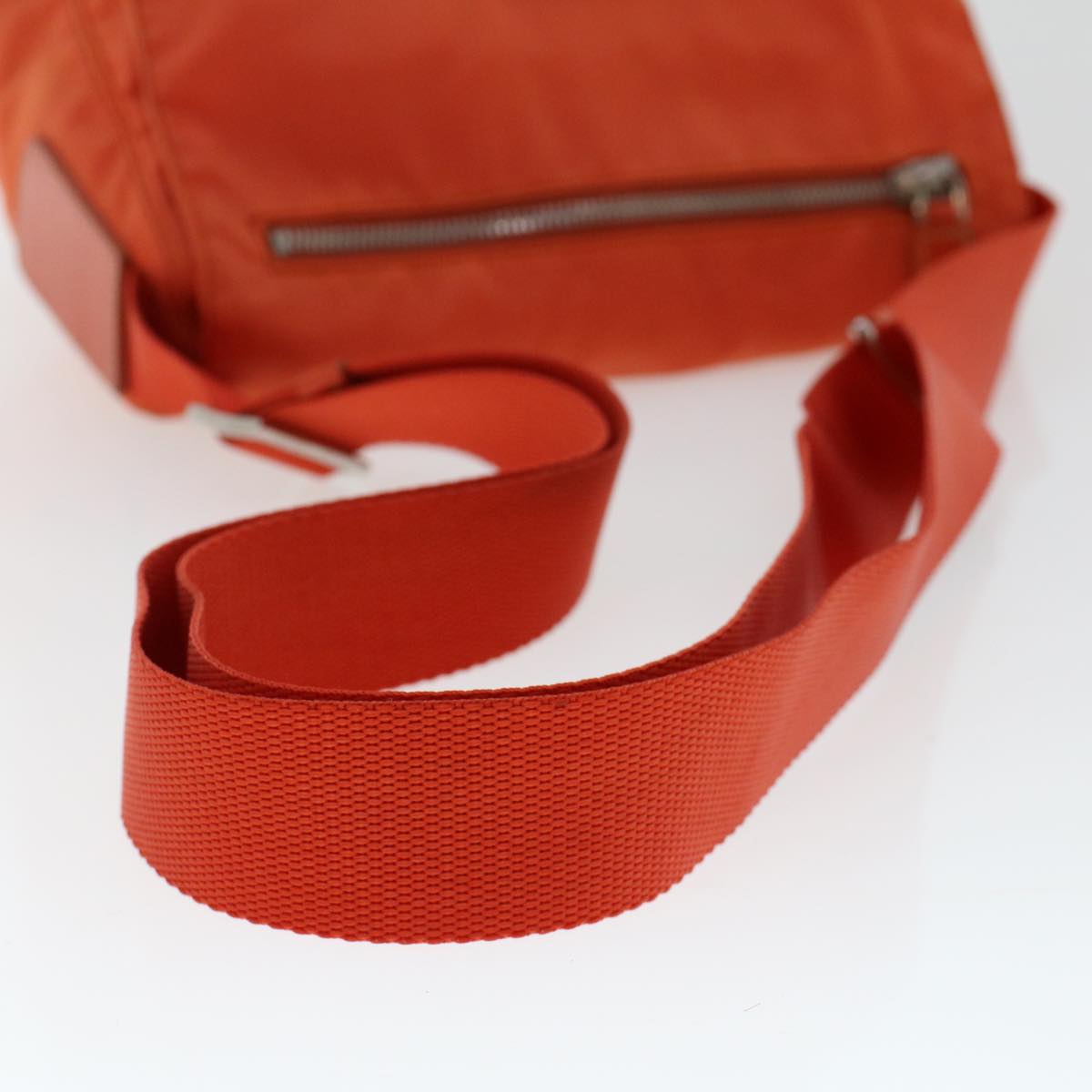 PRADA Shoulder Bag Nylon Orange Auth 47652