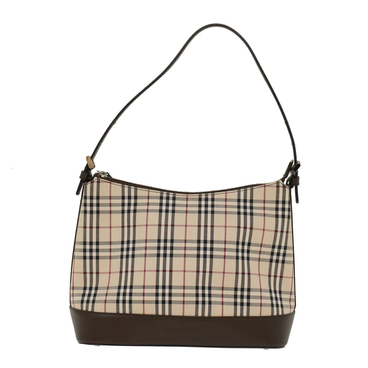 BURBERRY Nova Check Shoulder Bag Nylon Leather Beige Auth 47677