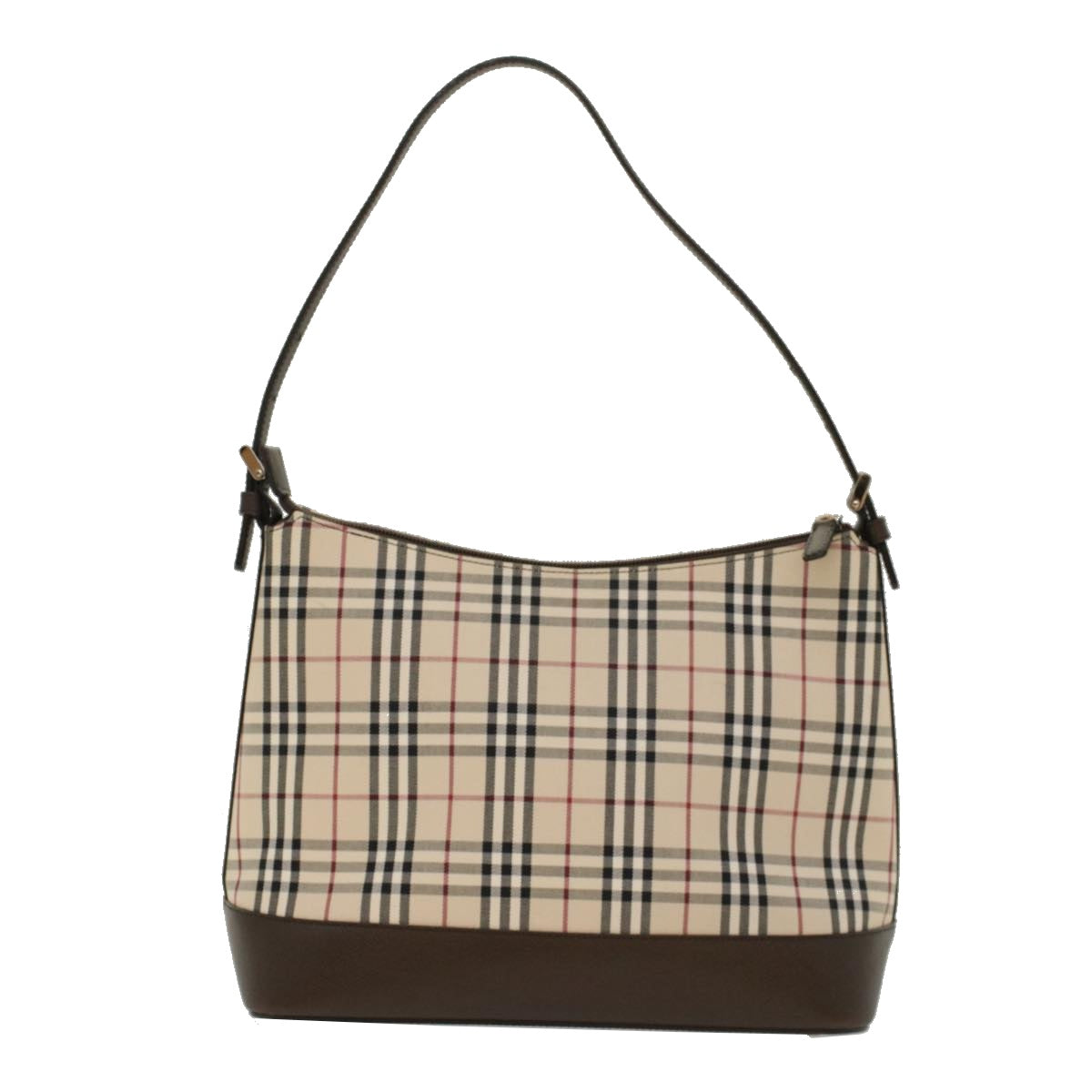 BURBERRY Nova Check Shoulder Bag Nylon Leather Beige Auth 47677 - 0